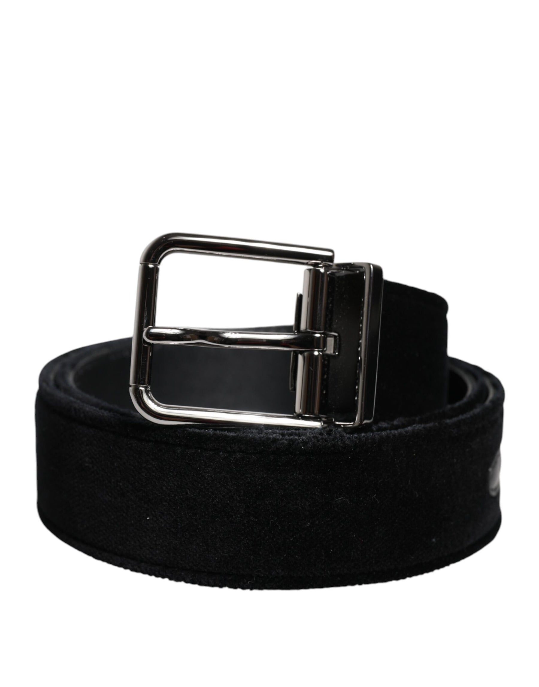 Dolce & Gabbana Black Cotton Silver Tone Metal Buckle Belt | Regal Royce