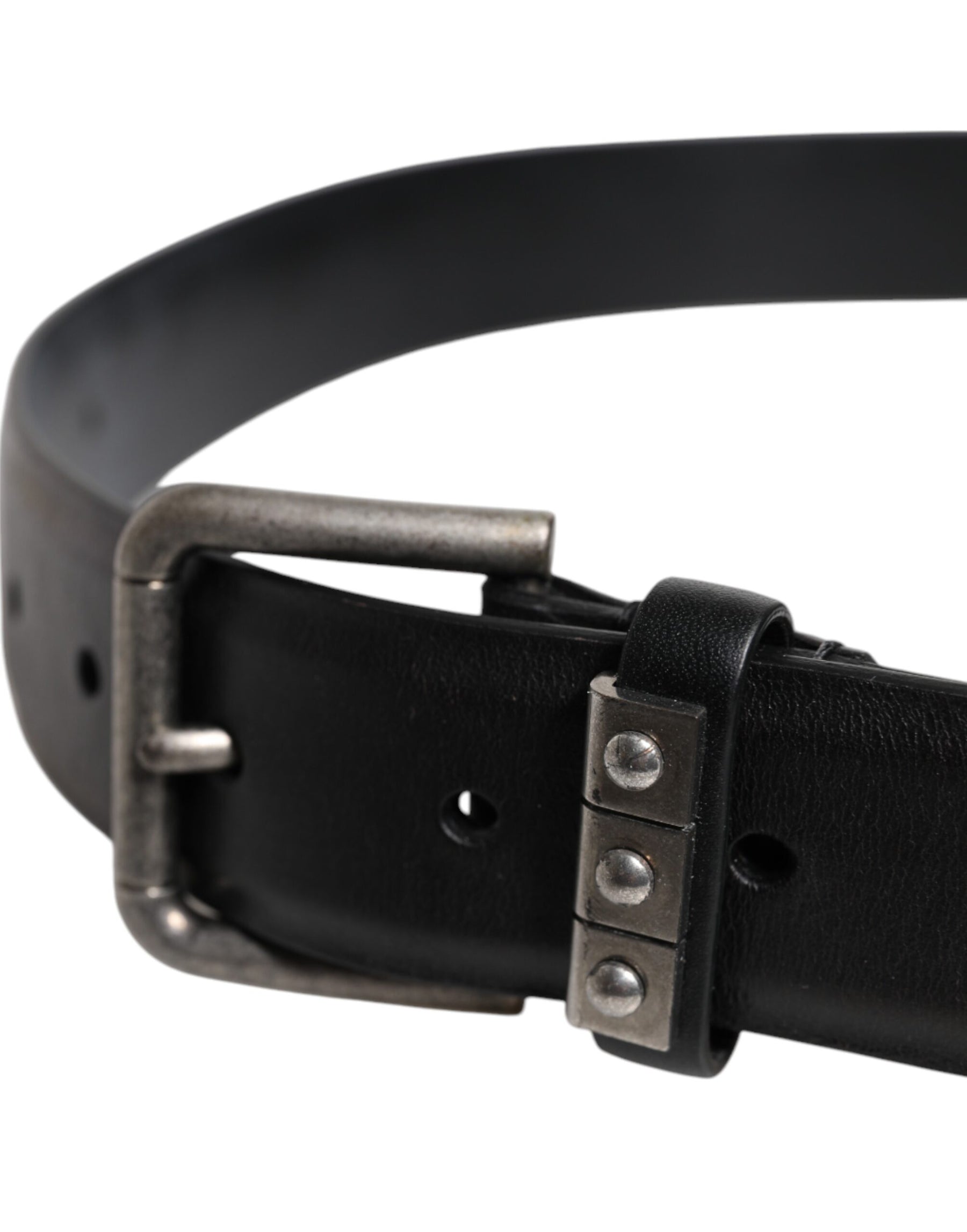 Dolce & Gabbana Black Leather Metal Buckle Classic Belt | Regal Royce
