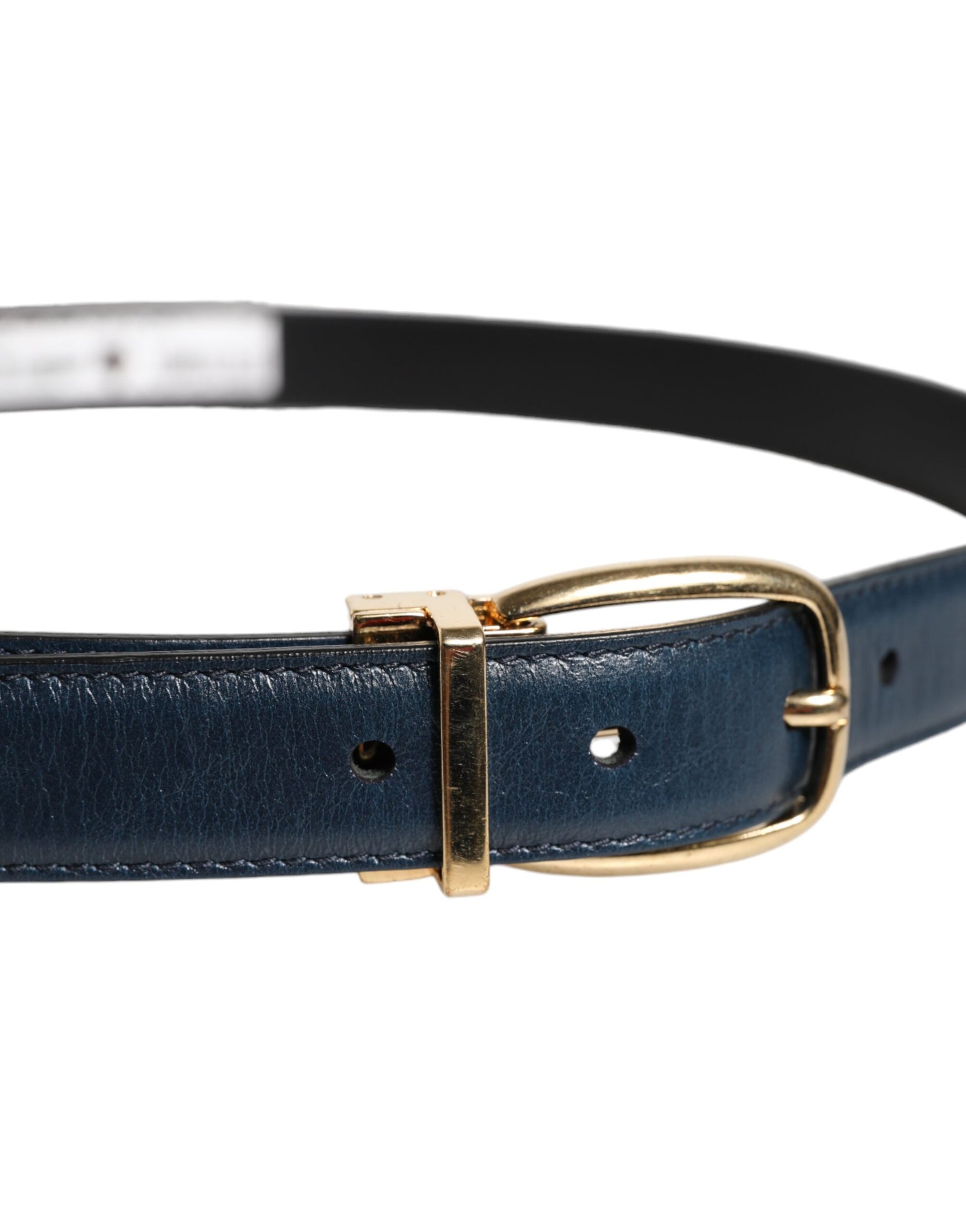 Dolce & Gabbana Blue Leather Metal Buckle Classic Belt | Regal Royce