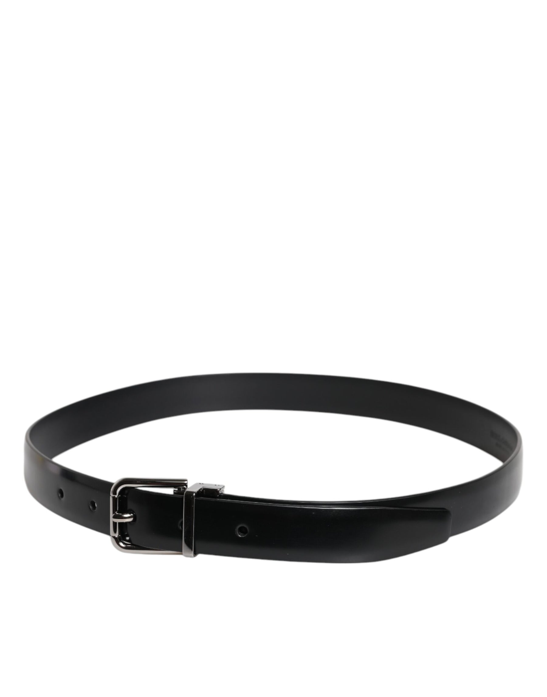 Dolce & Gabbana Black Solid Leather Classic Waist Buckle Belt | Regal Royce