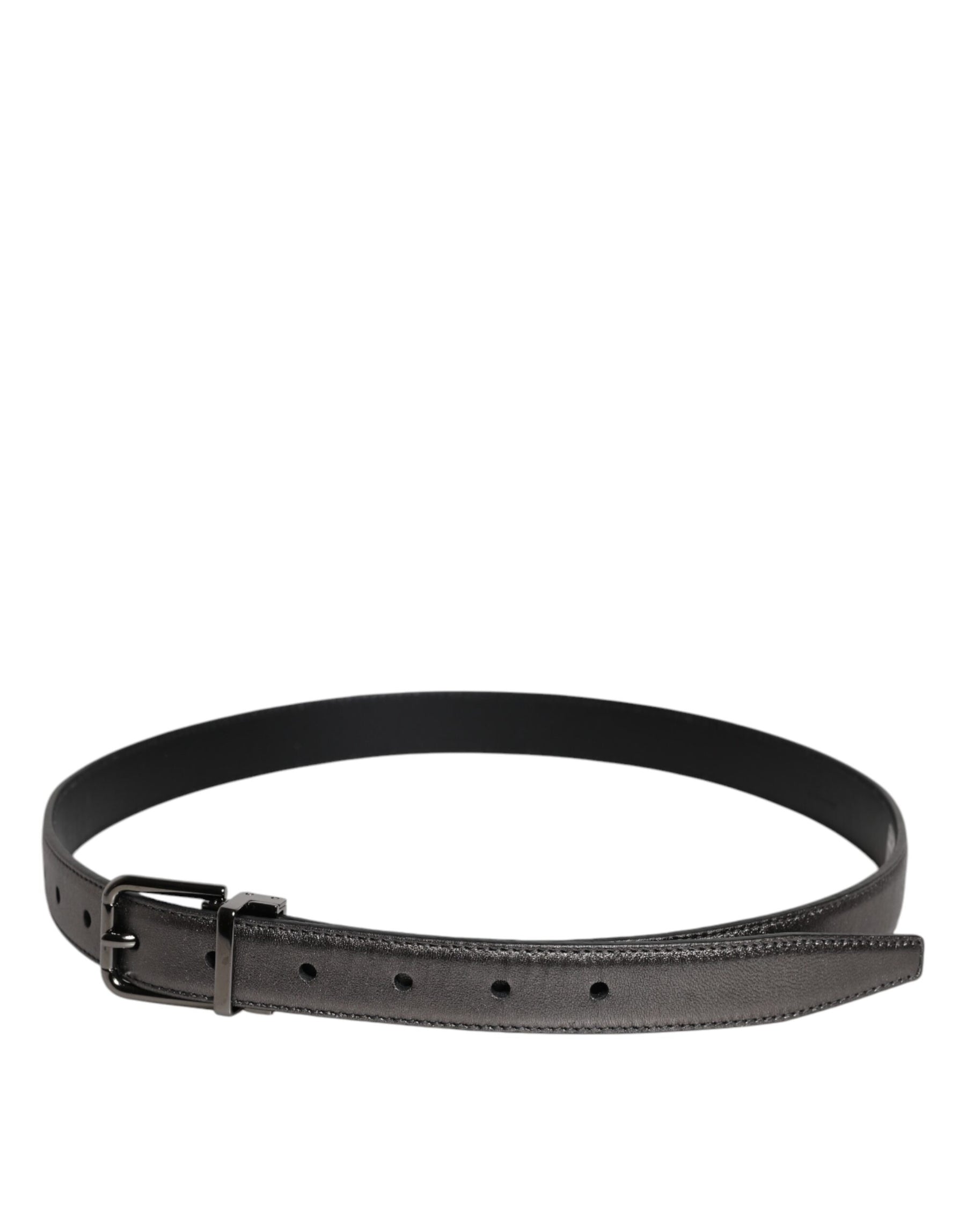 Dolce & Gabbana Black Leather Classic Metal Logo Buckle Belt | Regal Royce