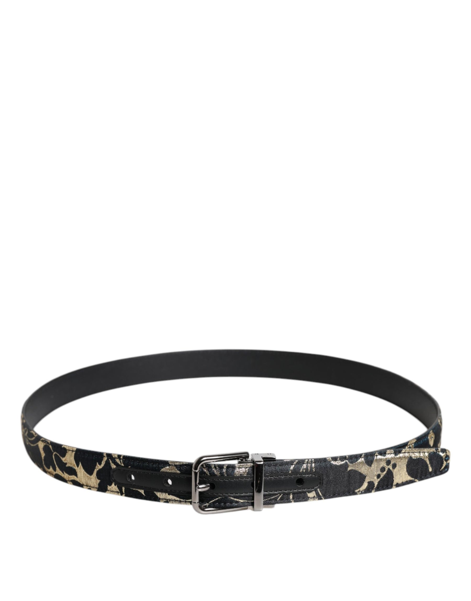 Dolce & Gabbana Multicolor Jacquard Leather Logo Buckle Belt | Regal Royce