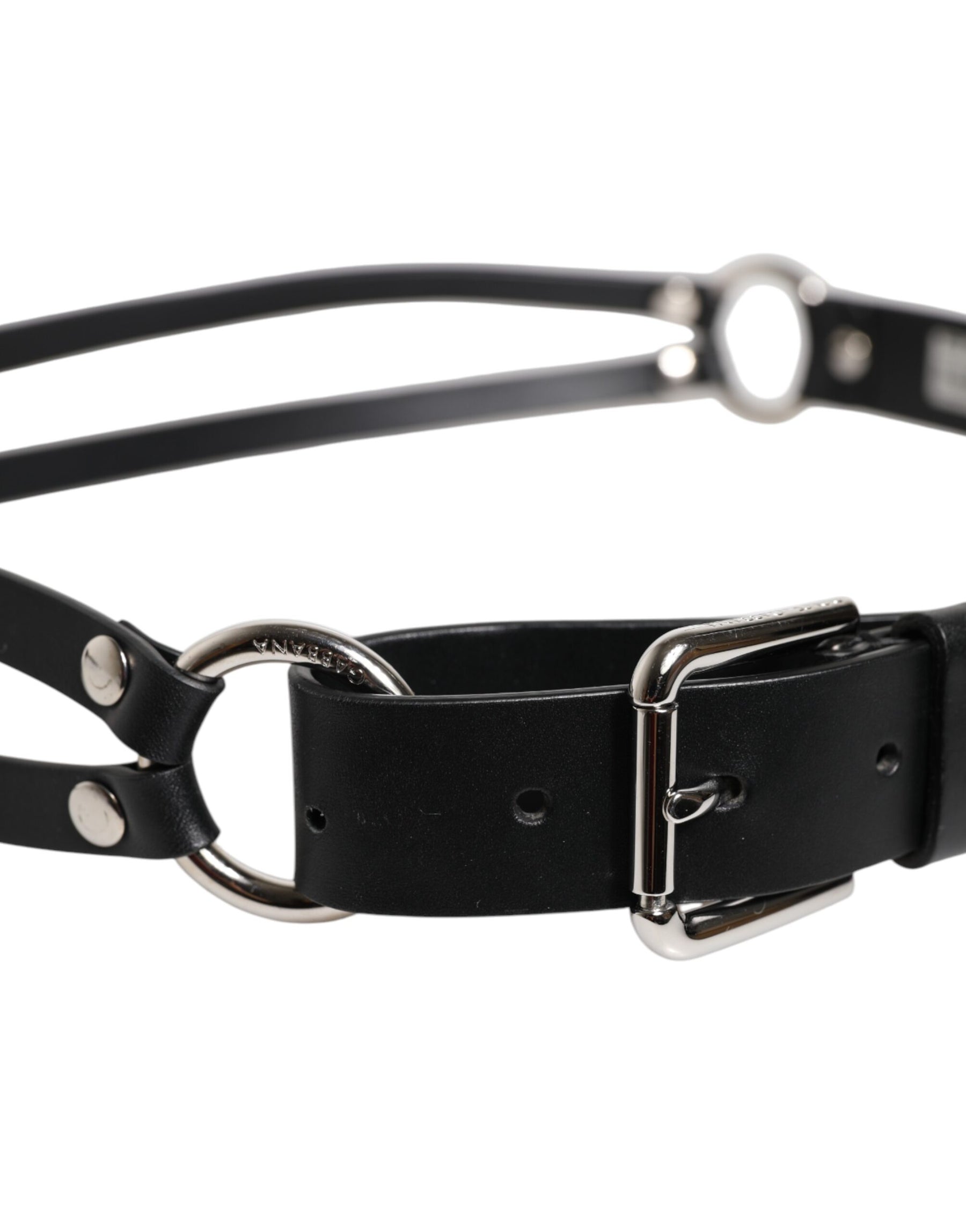 Dolce & Gabbana Black Leather Classic Metal Logo Buckle Belt | Regal Royce