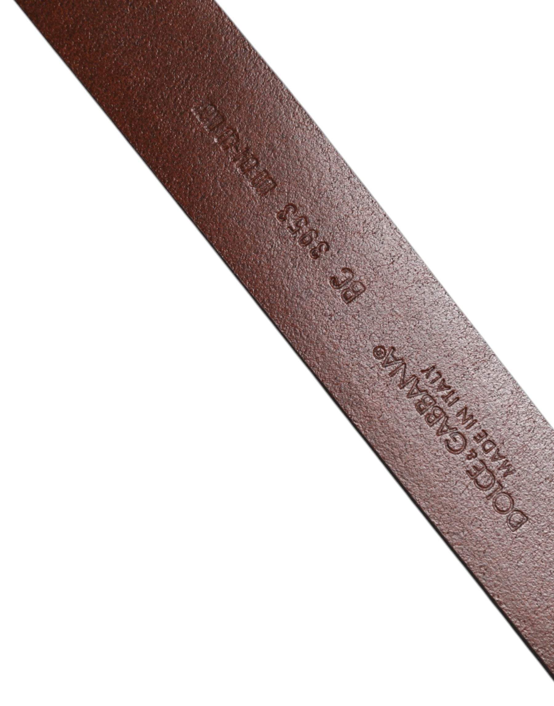 Dolce & Gabbana Brown Leather Classic Metal Logo Buckle Belt | Regal Royce