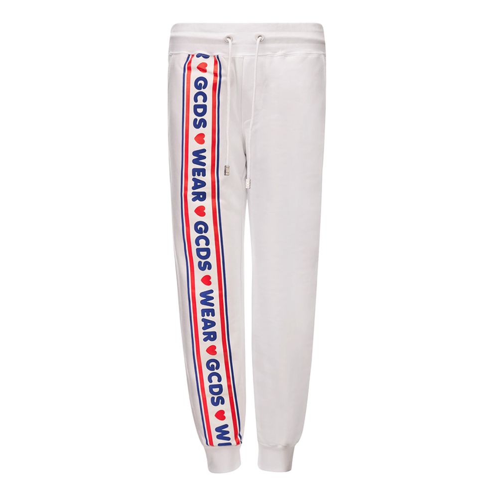 GCDS White Cotton Joggers (Workout Pants) | Regal Royce
