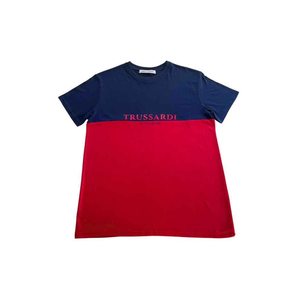 Trussardi Beachwear Red Cotton Men T-Shirt | Regal Royce