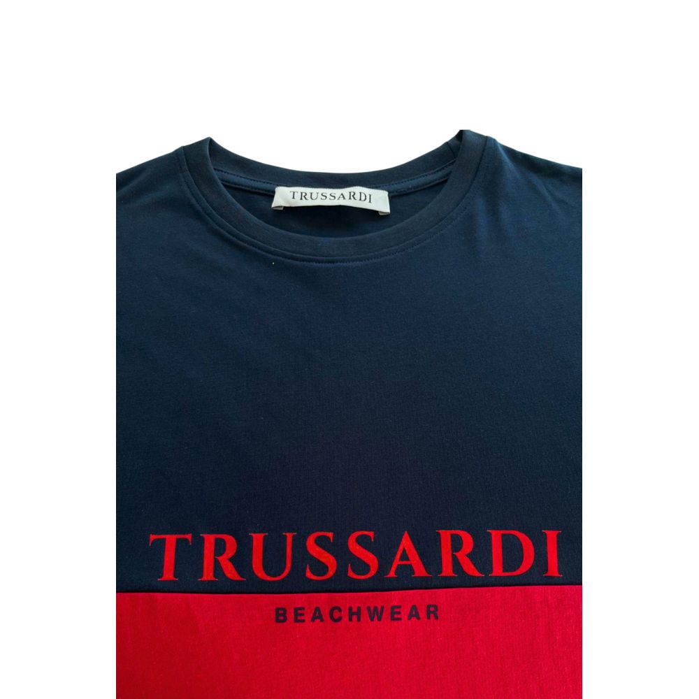 Trussardi Beachwear Red Cotton Men T-Shirt | Regal Royce