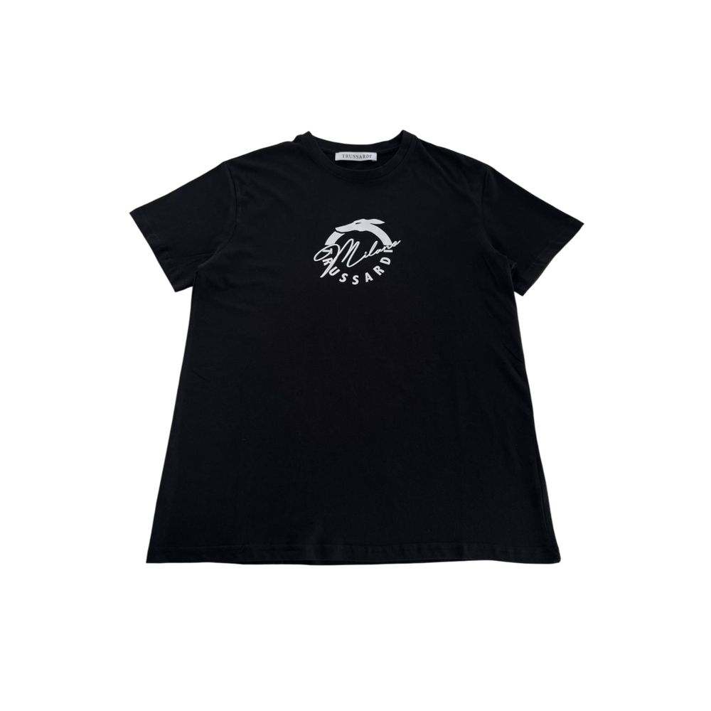 Trussardi Beachwear Black Cotton T-Shirt