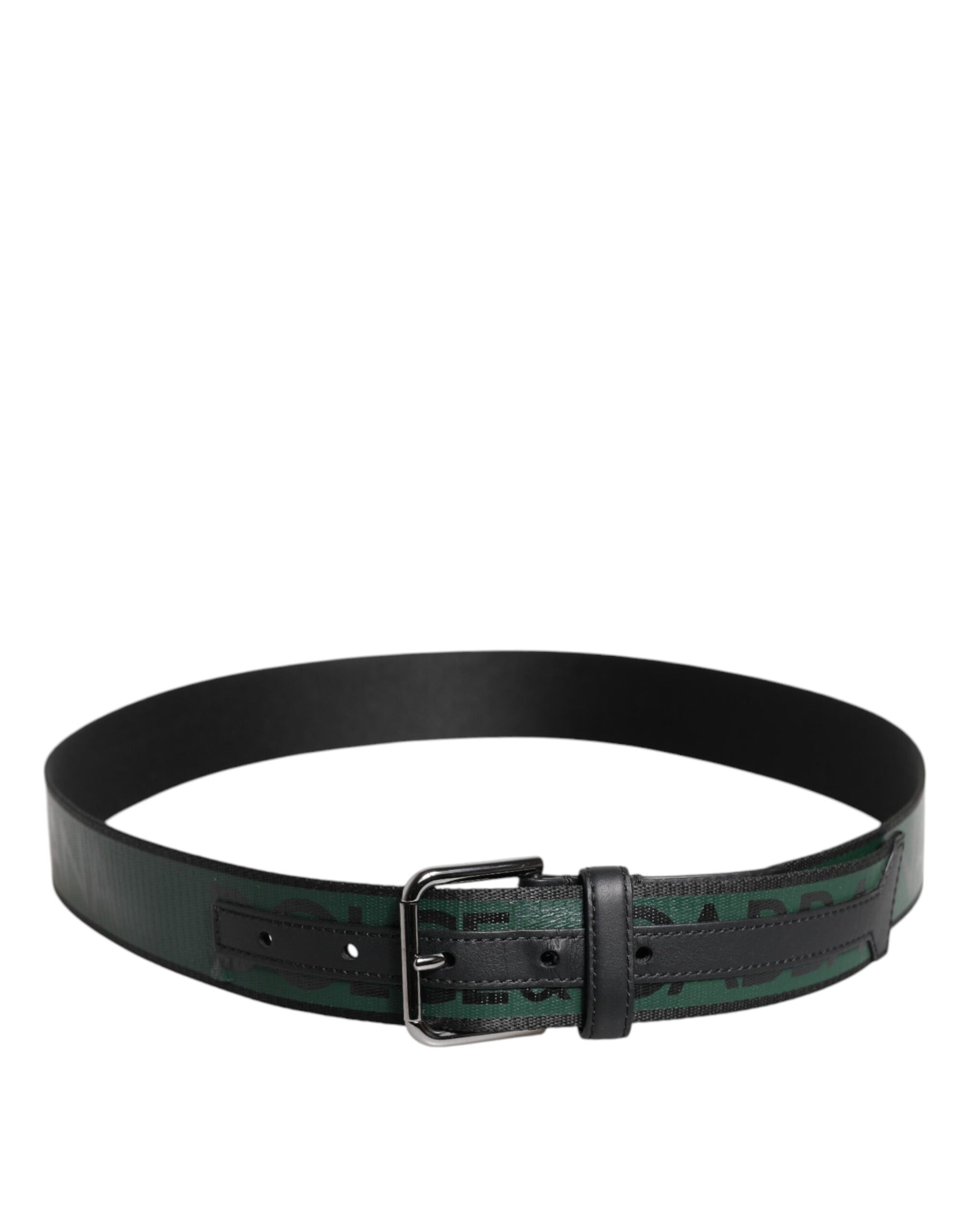 Dolce & Gabbana Green Black Classic Metal Logo Buckle Belt | Regal Royce