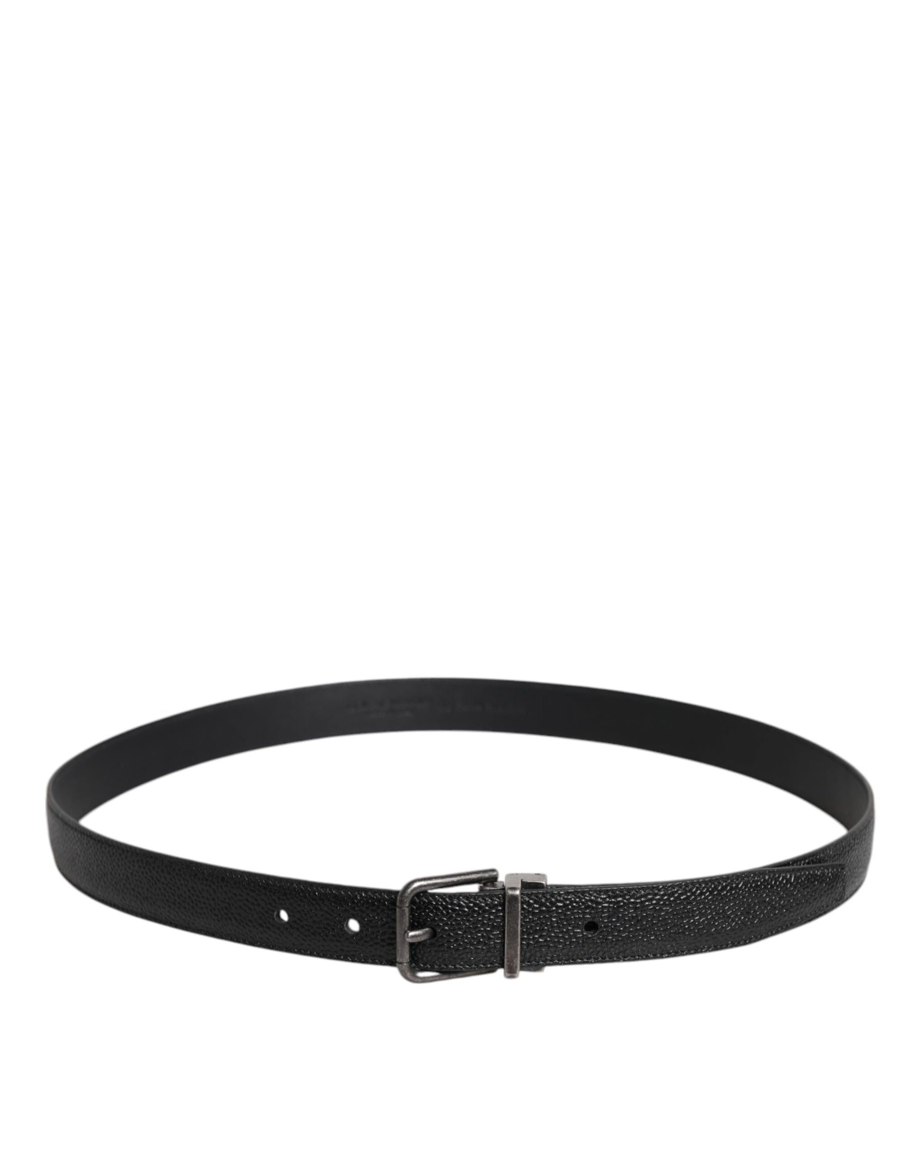Dolce & Gabbana Black Calf Leather Classic Metal Buckle Belt | Regal Royce
