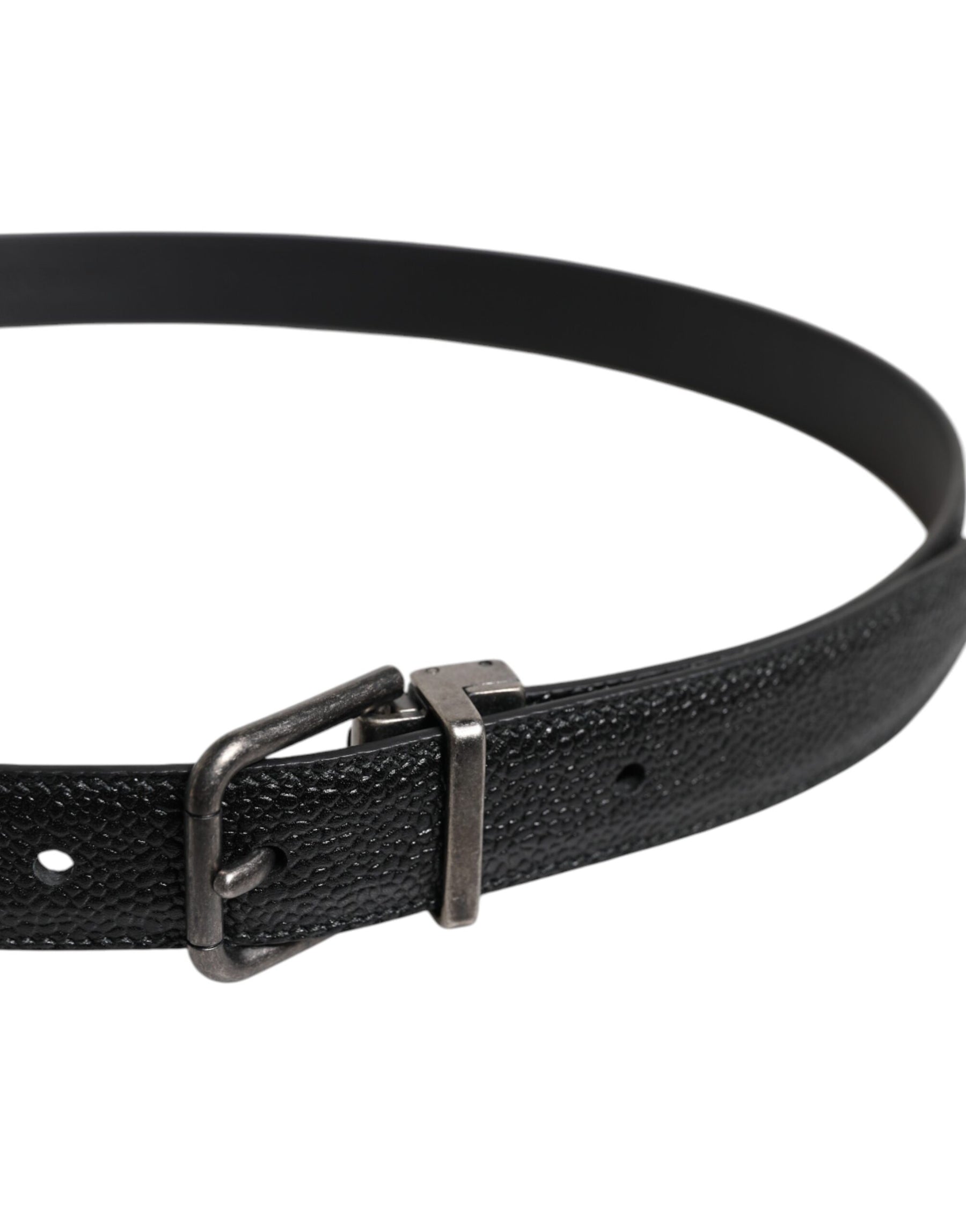 Dolce & Gabbana Black Calf Leather Classic Metal Buckle Belt | Regal Royce
