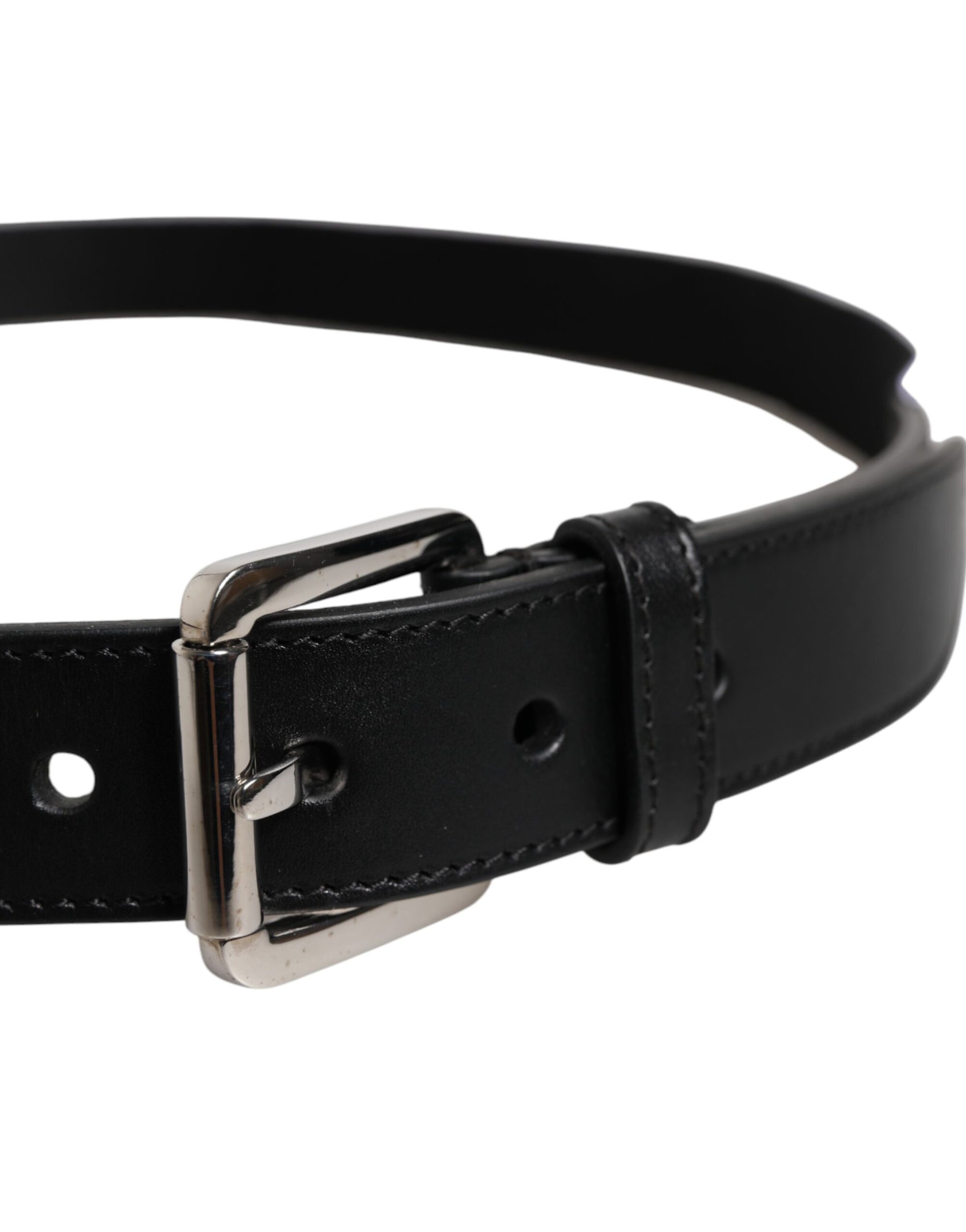 Dolce & Gabbana Black White Printed Metal Logo Buckle Belt | Regal Royce