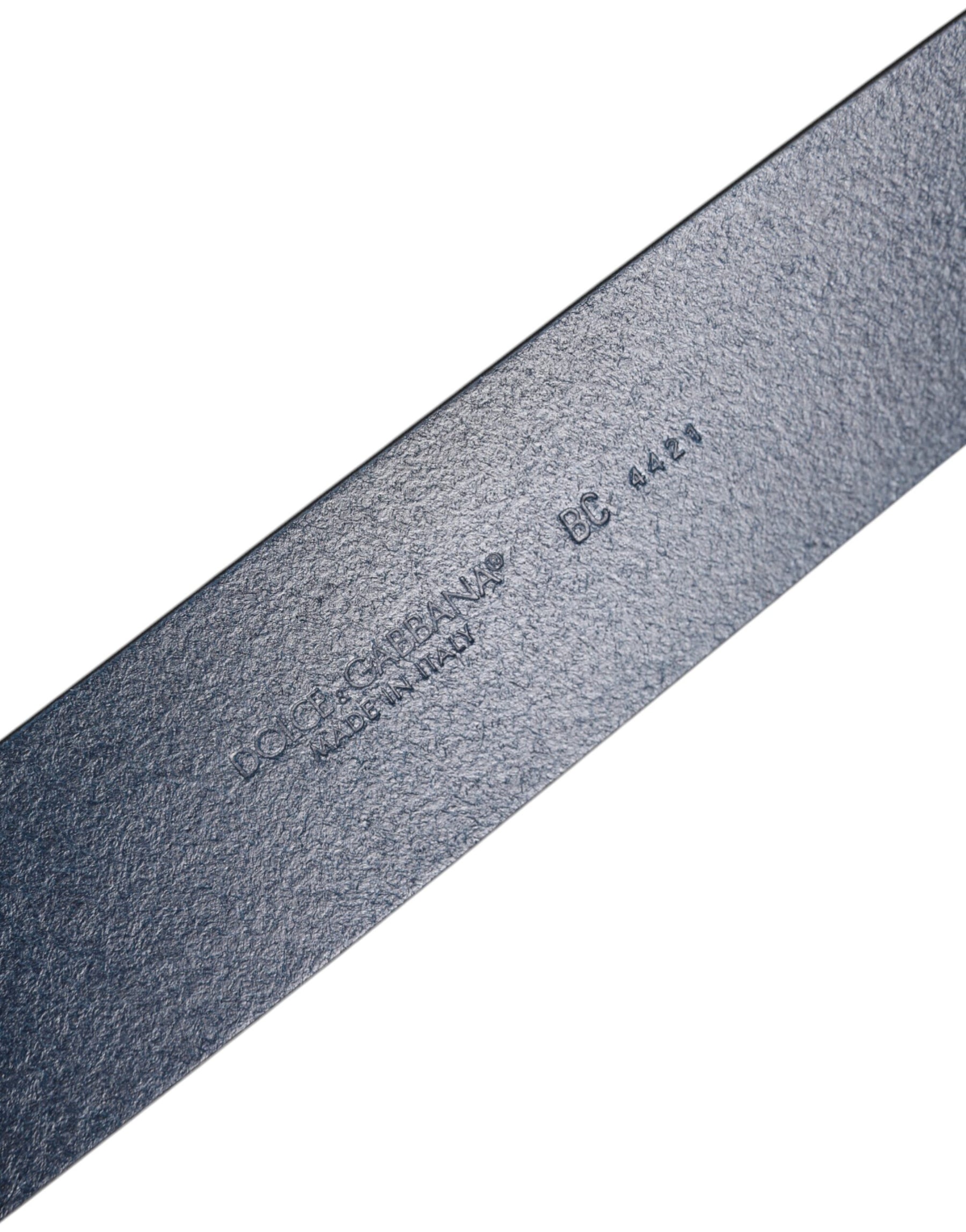 Dolce & Gabbana Blue Calf Leather Classic Metal Buckle Belt | Regal Royce