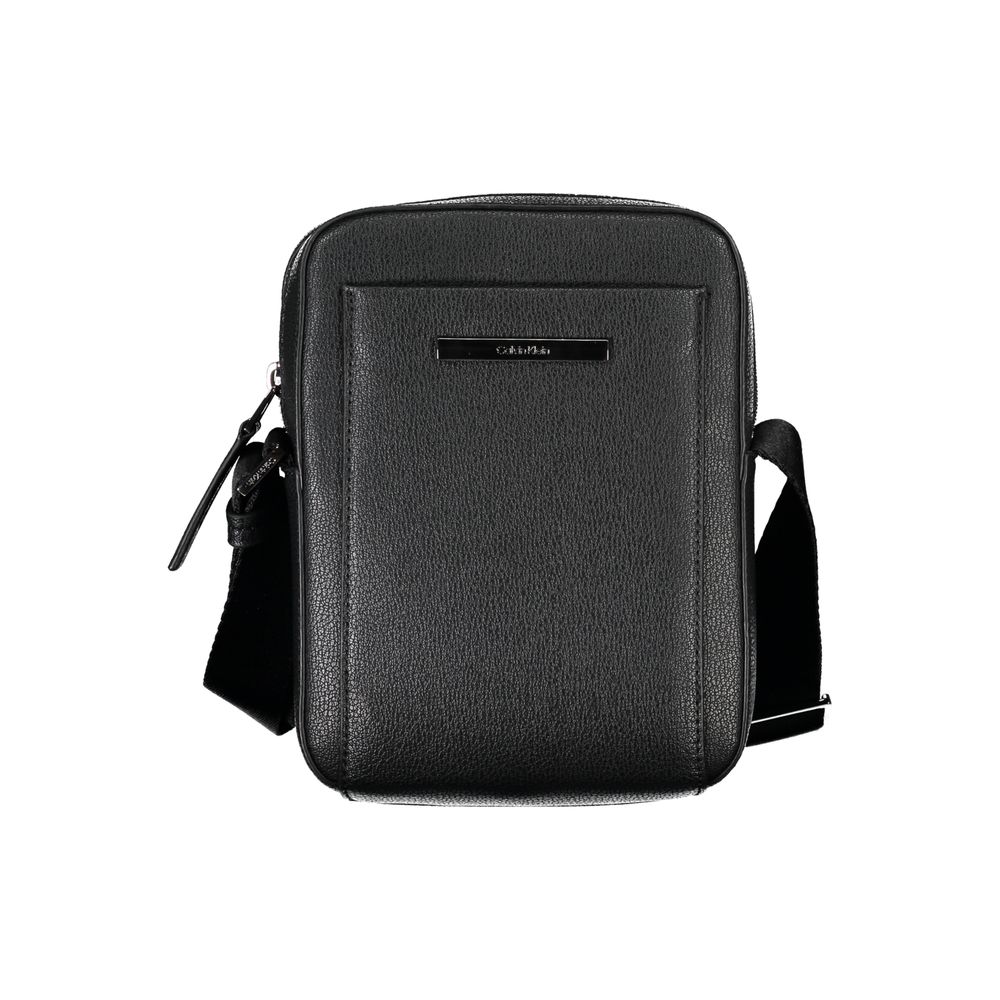 Calvin Klein Sleek Black Shoulder Bag with Logo Detail | Regal Royce
