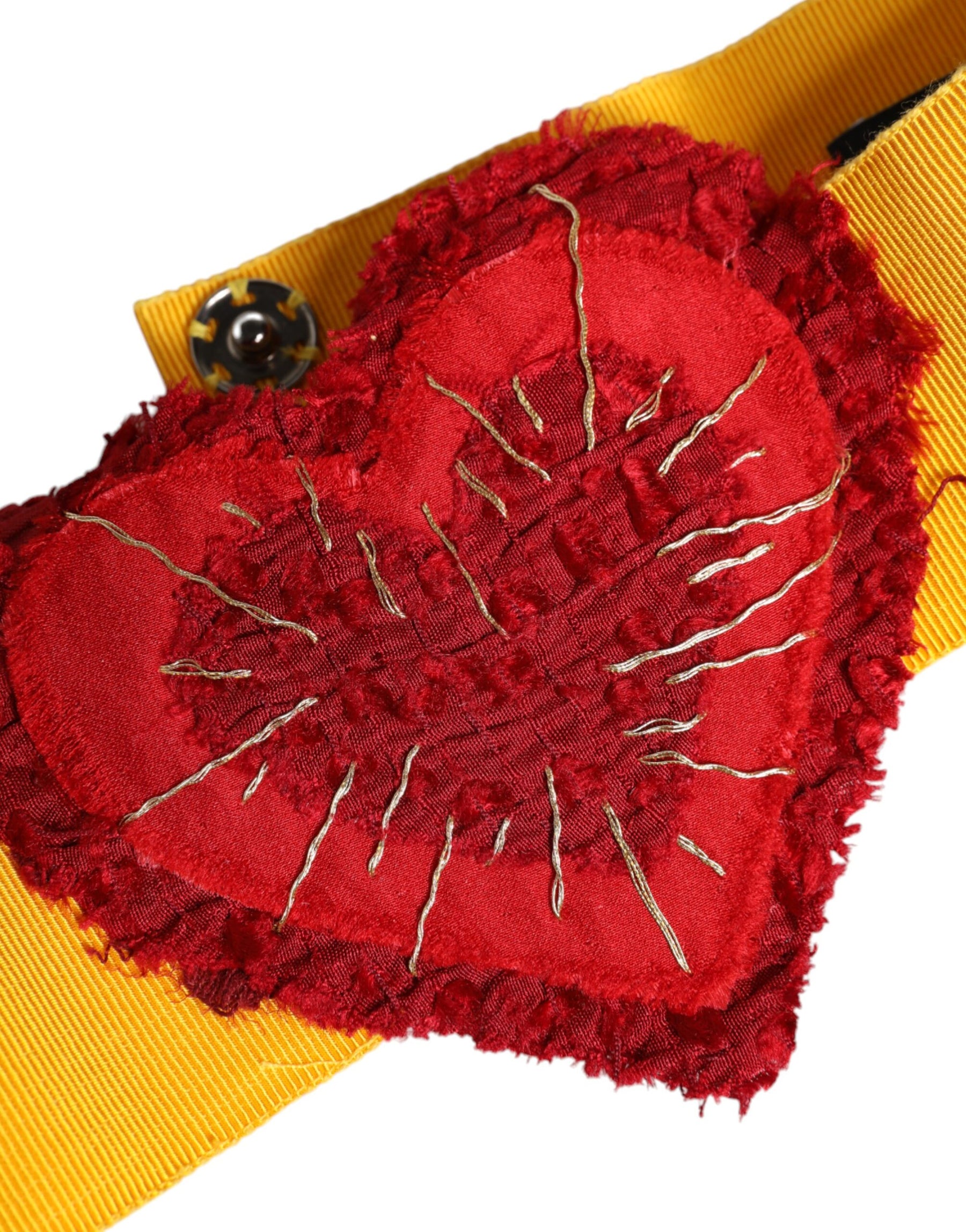 Dolce & Gabbana Yellow Stretch Wide Waist Heart Embellished Belt | Regal Royce