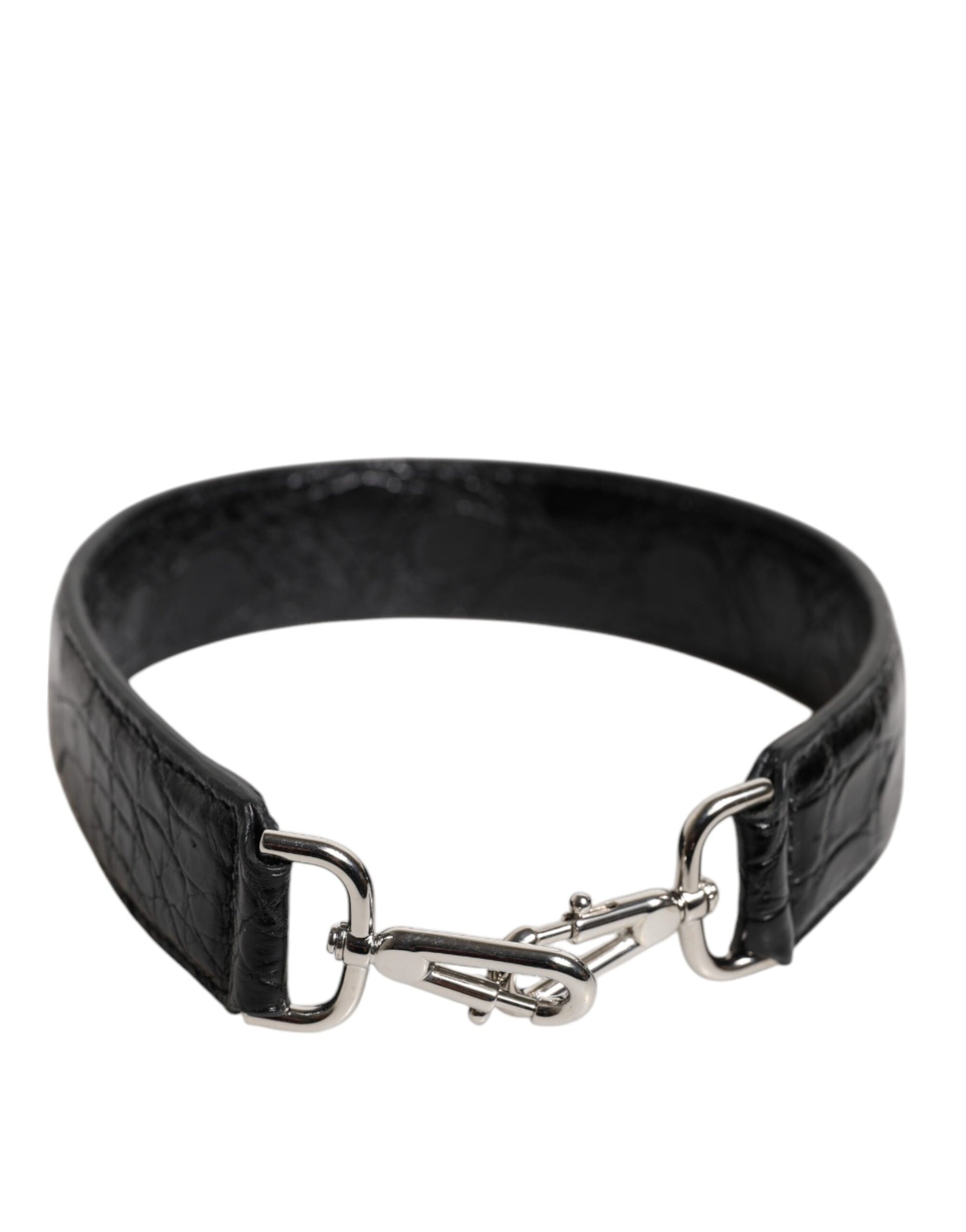 Dolce & Gabbana Black Alligator Leather Bag Shoulder Strap | Regal Royce