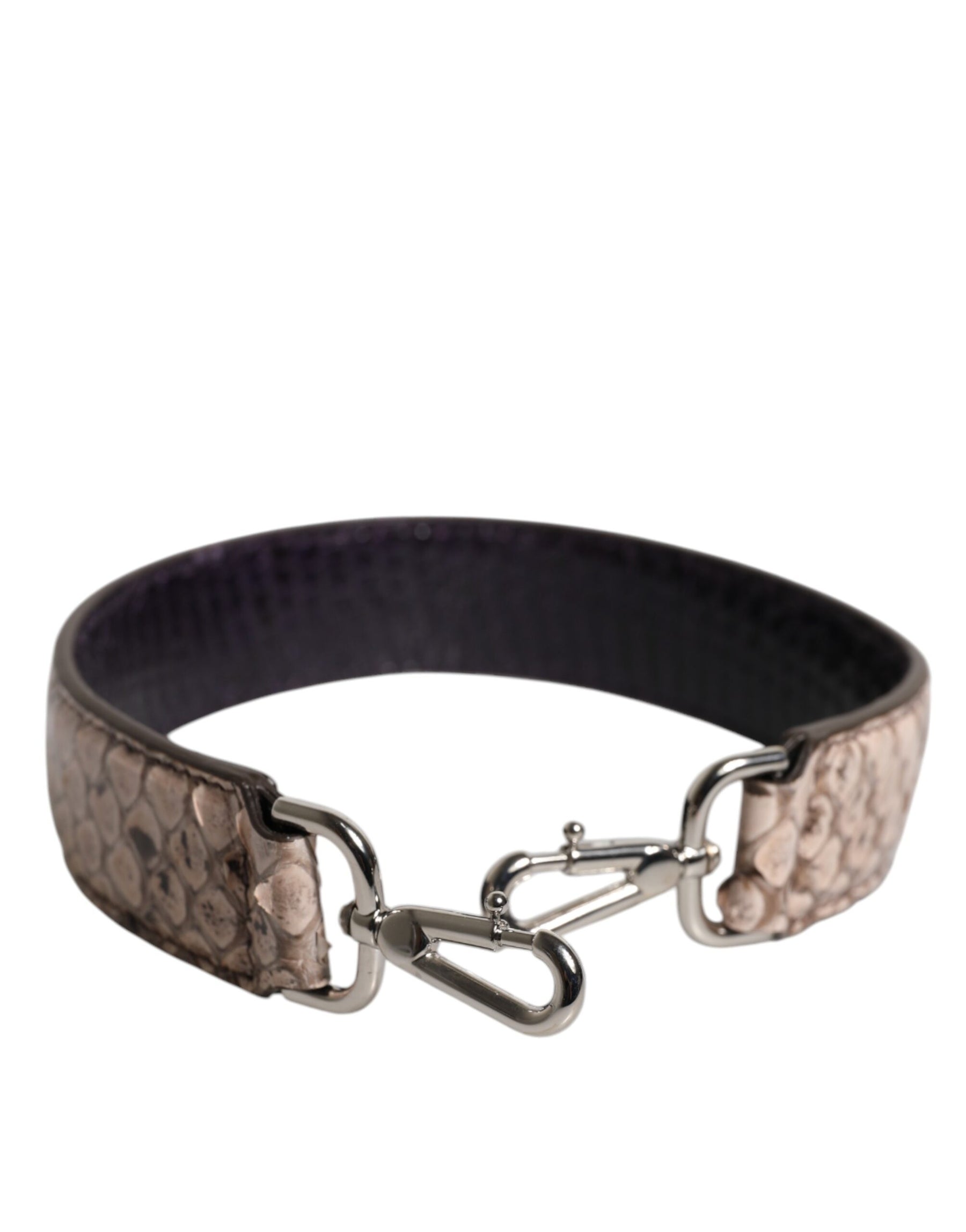 Dolce & Gabbana Black Cream Exotic Leather Bag Shoulder Strap | Regal Royce