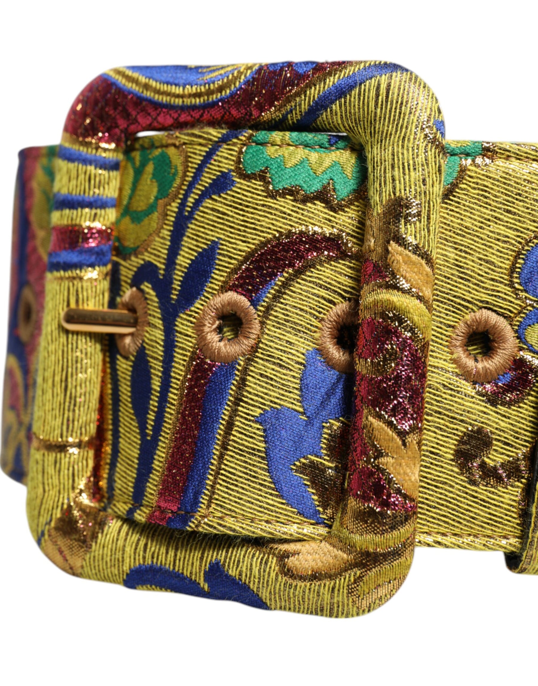 Dolce & Gabbana Multicolor Floral Jacquard Wide Waist Belt | Regal Royce