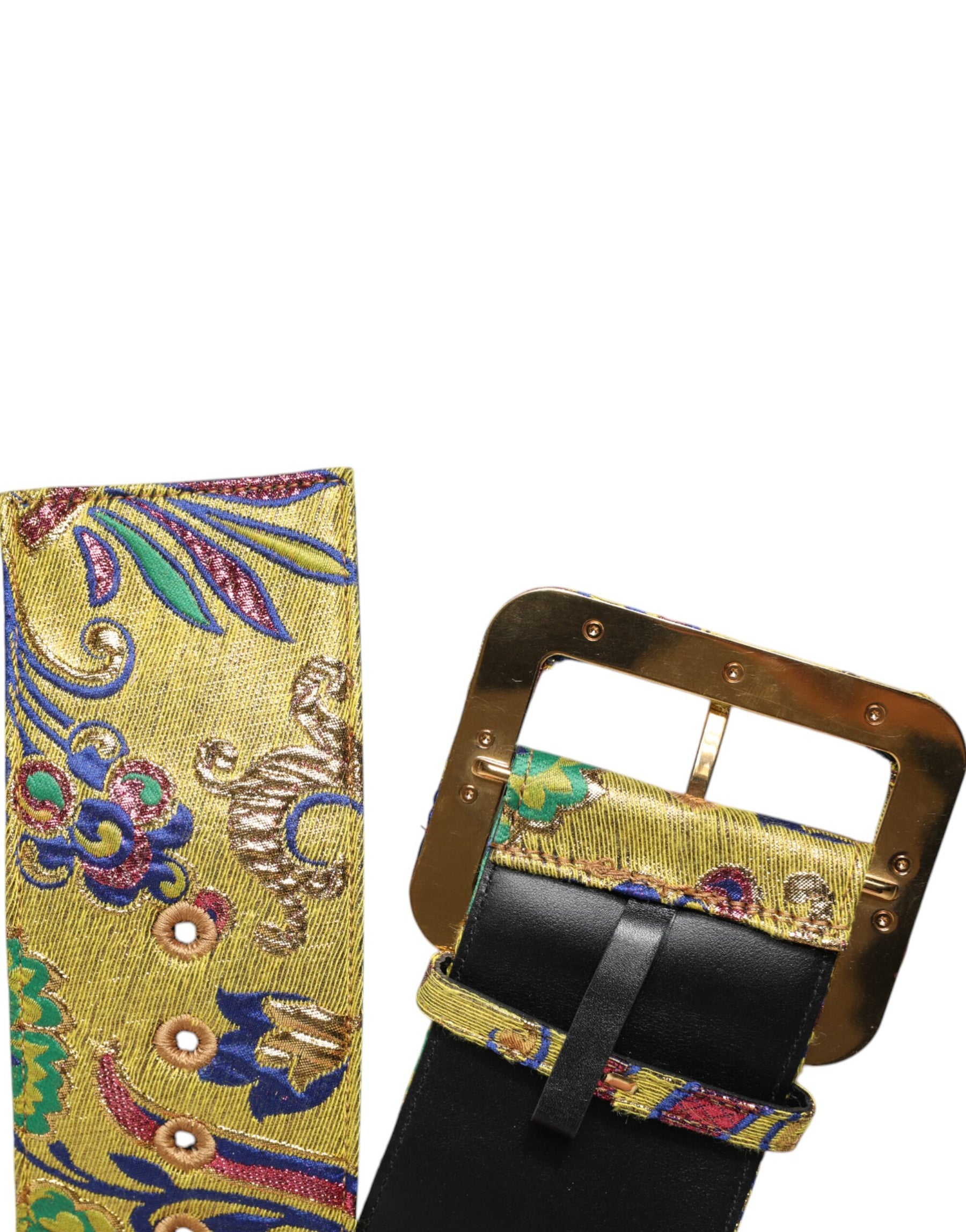 Dolce & Gabbana Multicolor Floral Jacquard Wide Waist Belt | Regal Royce