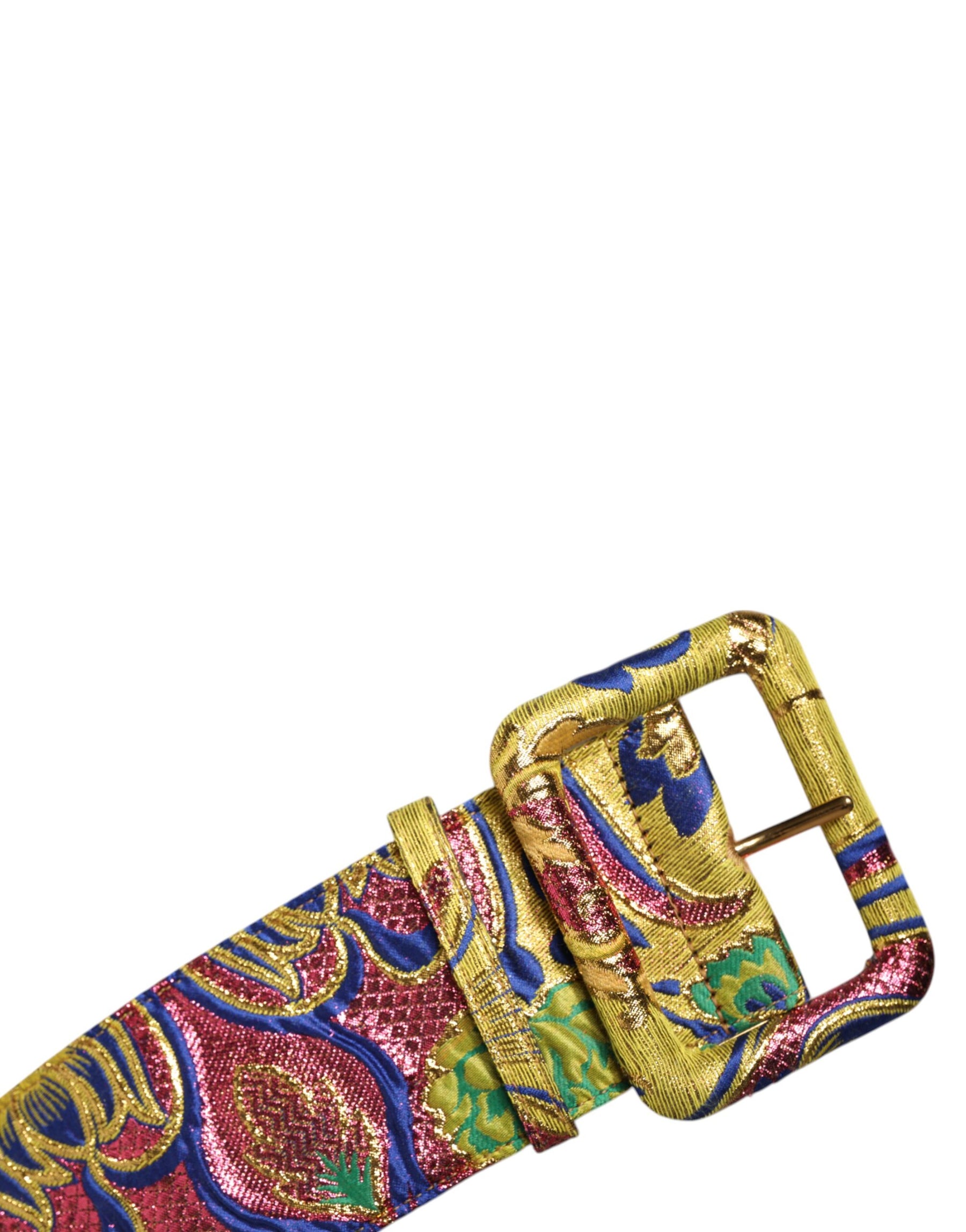 Dolce & Gabbana Multicolor Floral Jacquard Wide Waist Belt | Regal Royce