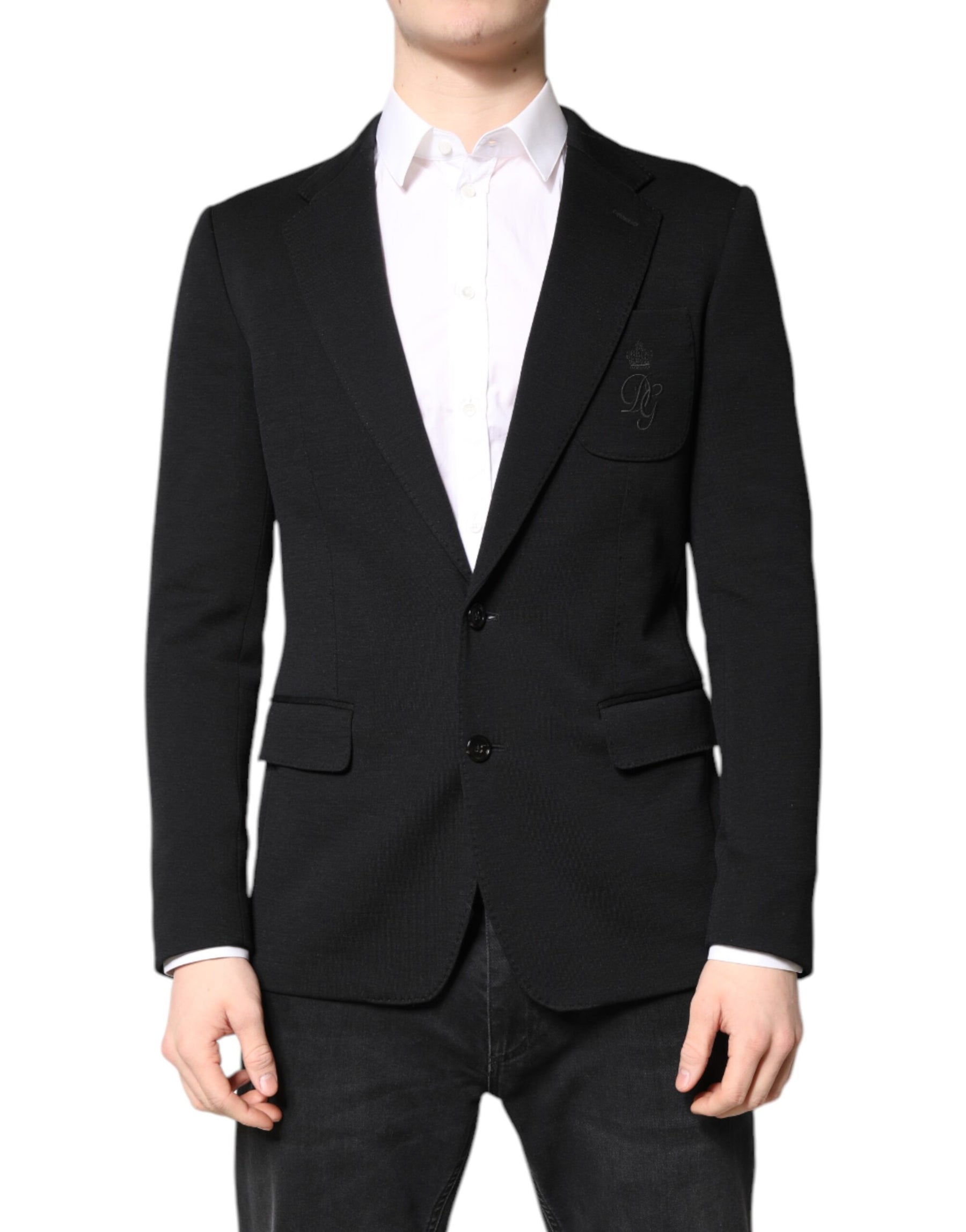 Dolce & Gabbana Black Wool Slim Fit Coat Blazer Jacket Suit | Regal Royce