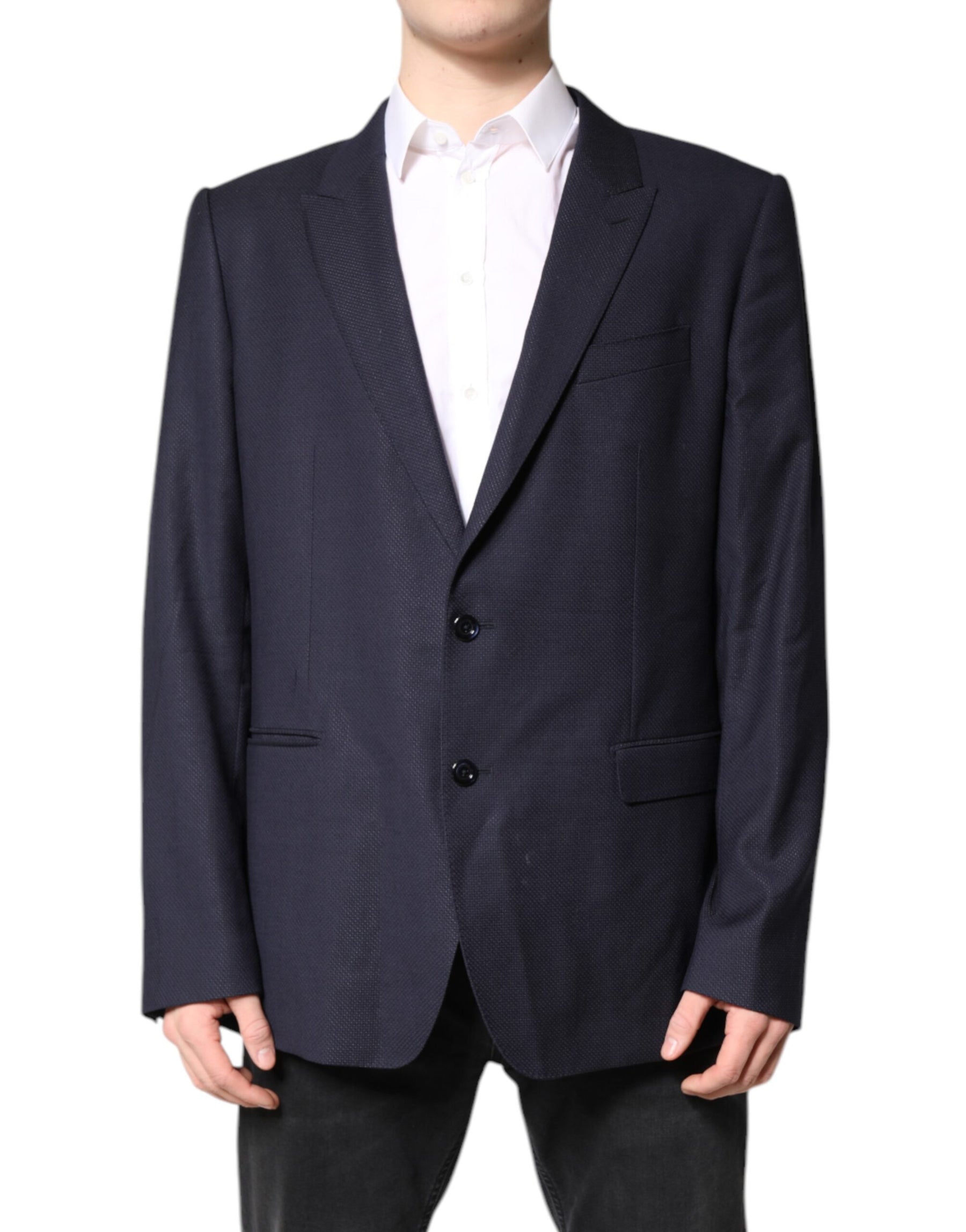 Dolce & Gabbana Black Wool Single Breasted Coat Blazer Suit | Regal Royce