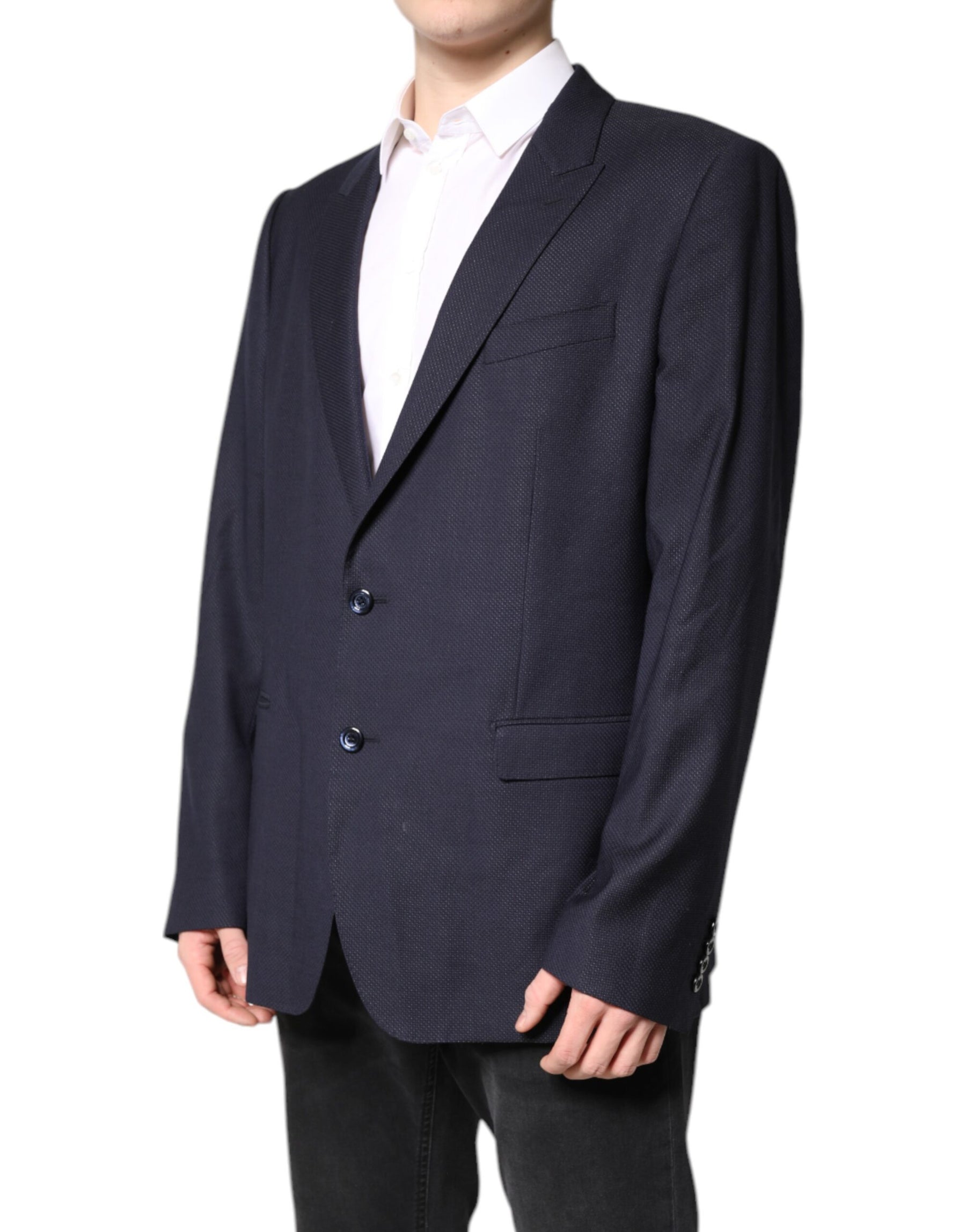 Dolce & Gabbana Black Wool Single Breasted Coat Blazer Suit | Regal Royce
