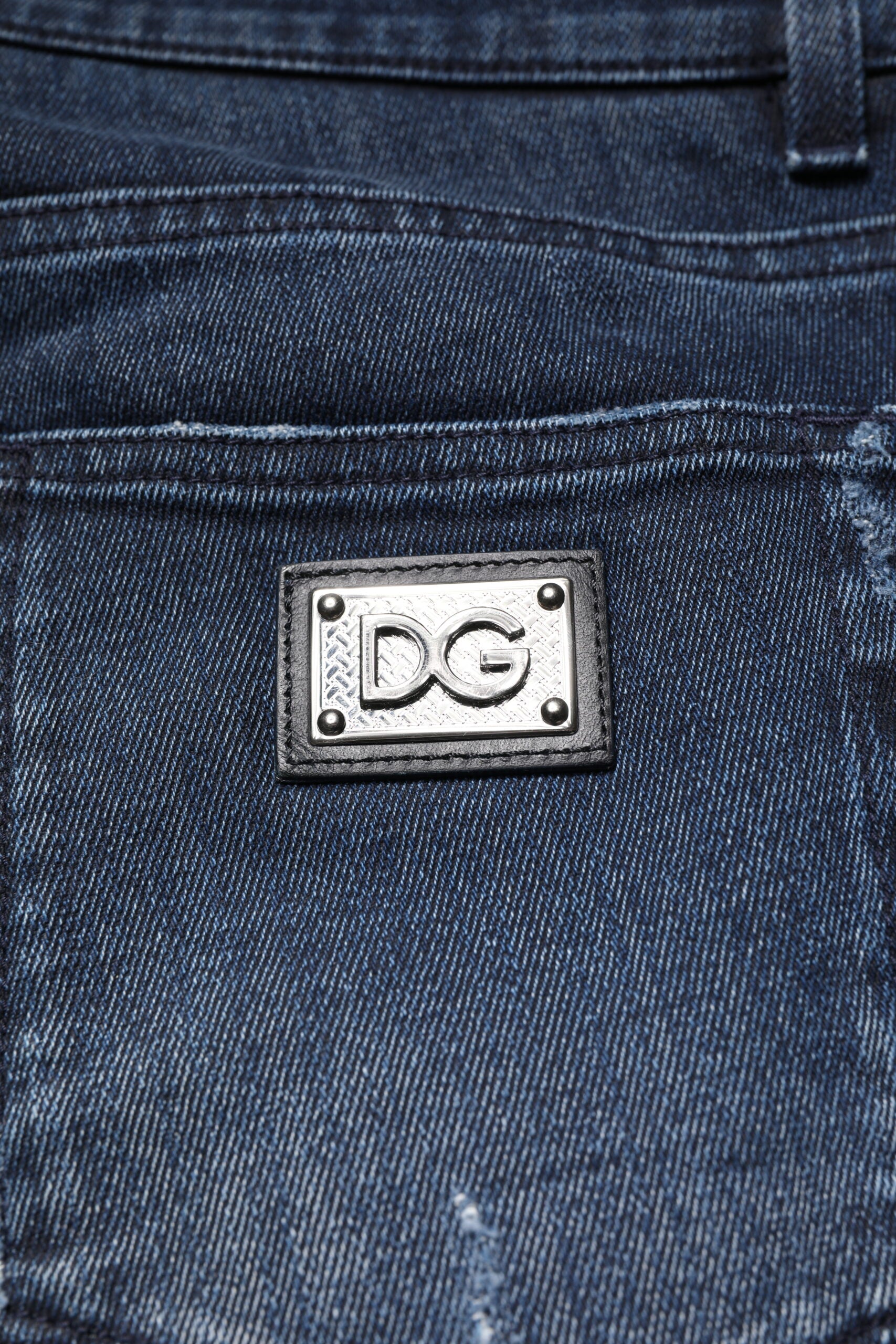 Dolce & Gabbana Blue Cotton Stretch Skinny Men Denim Jeans | Regal Royce