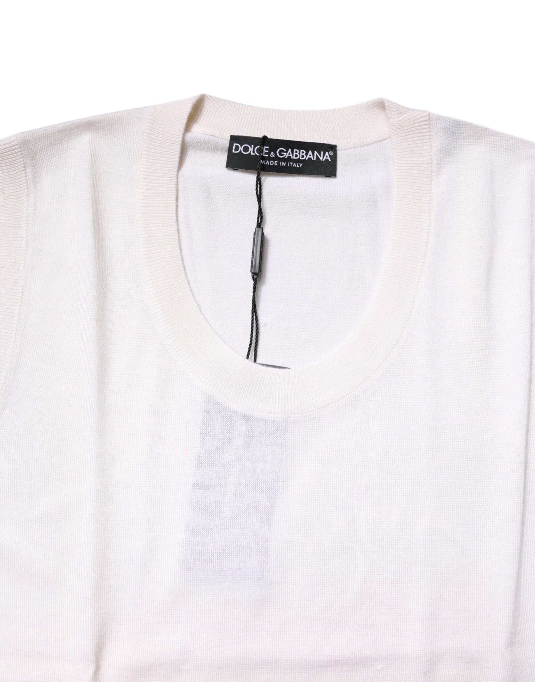 Dolce & Gabbana White Sleeveless Cashmere Round Neck Tank Top | Regal Royce