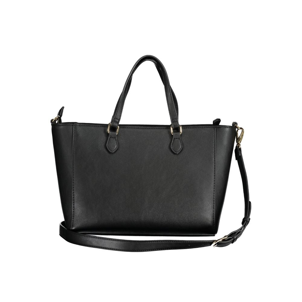Mario Valentino Black Polyurethane Women Handbag | Regal Royce