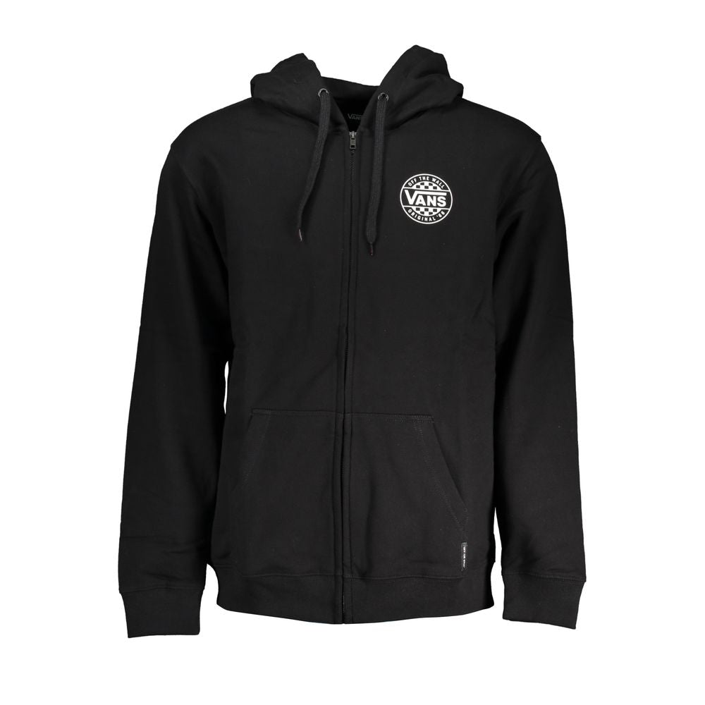 Vans Black Cotton Men Sweater with Hood and Zip Pockets | Regal Royce