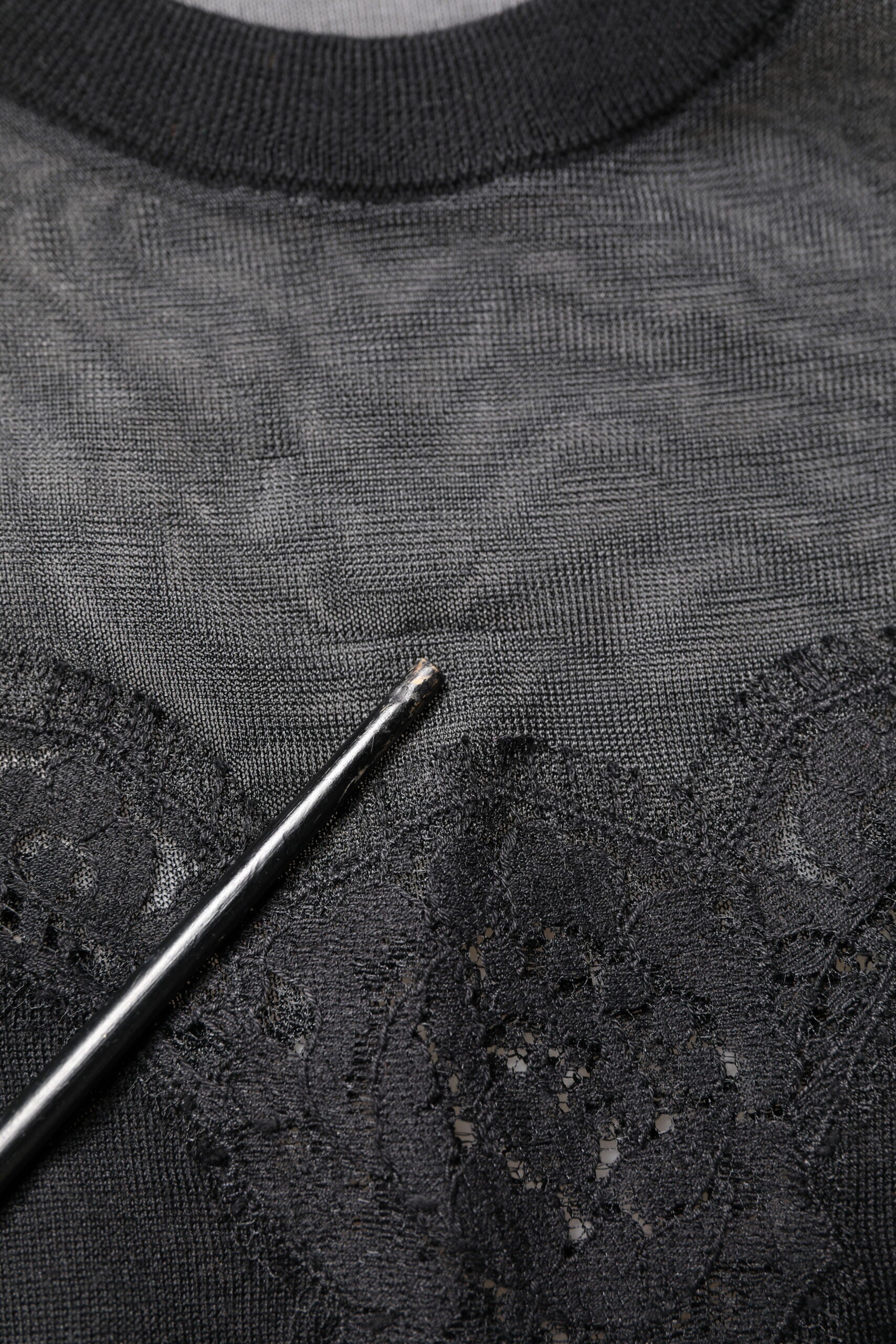 Dolce & Gabbana Black Lace Sheer Crew Neck Sleeveless Top | Regal Royce