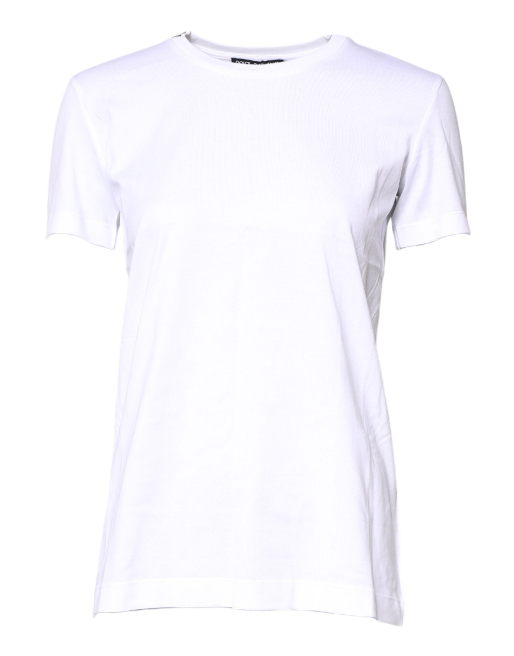 Dolce & Gabbana White Cotton Crew Neck Short Sleeves T-shirt | Regal Royce