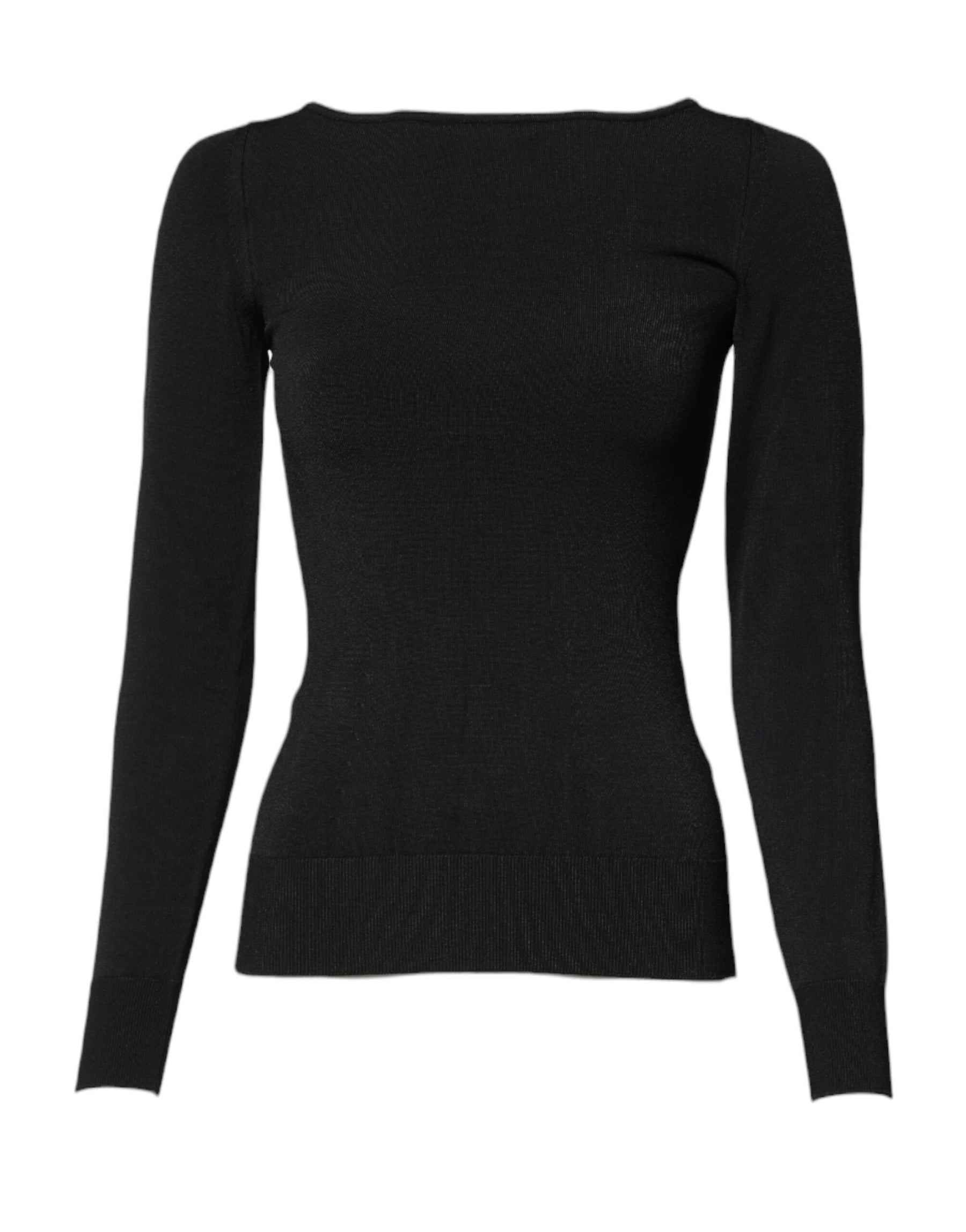 Dolce & Gabbana Black Viscose Long Sleeves Pullover Top | Regal Royce