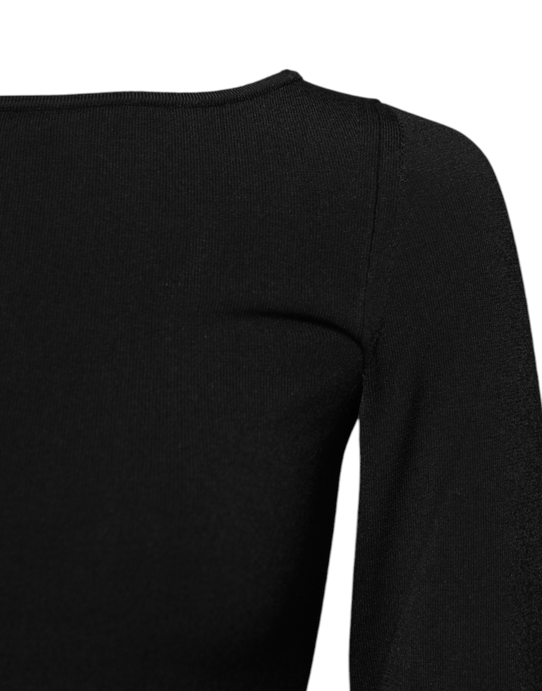 Dolce & Gabbana Black Viscose Long Sleeves Pullover Top | Regal Royce