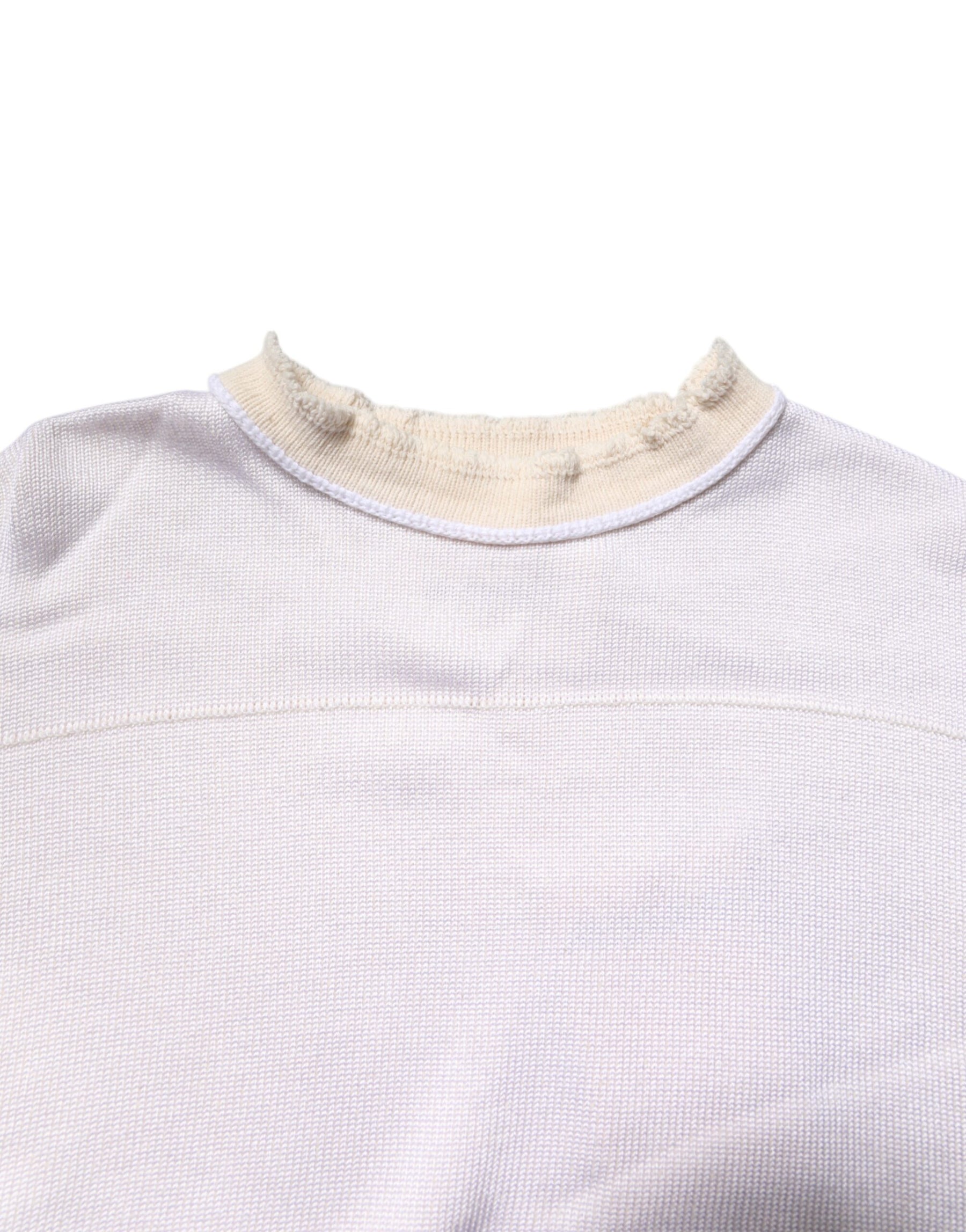 Jil Sander White Viscose Crew Neck Long Sleeves Pullover Sweater | Regal Royce