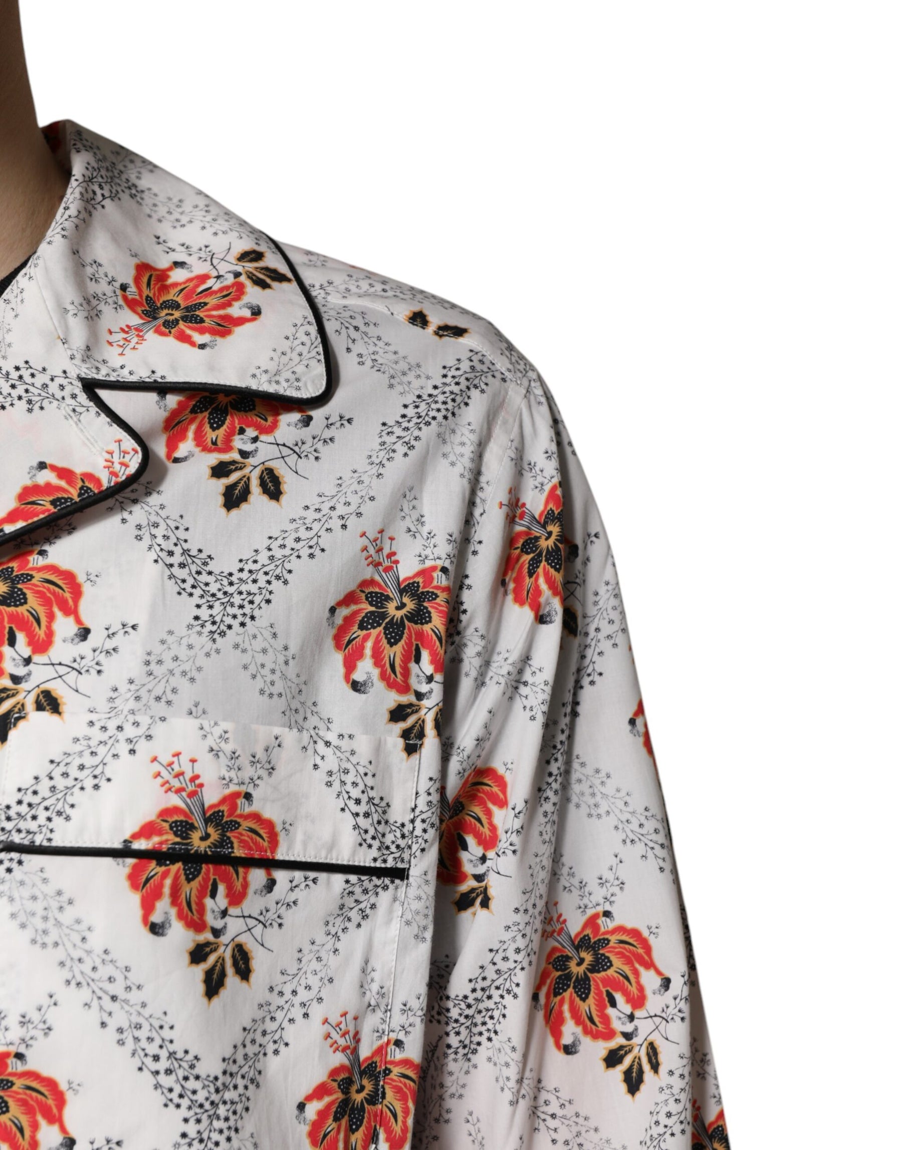 Dolce & Gabbana Multicolor Floral Print Cotton Pajama Set Sleepwear | Regal Royce