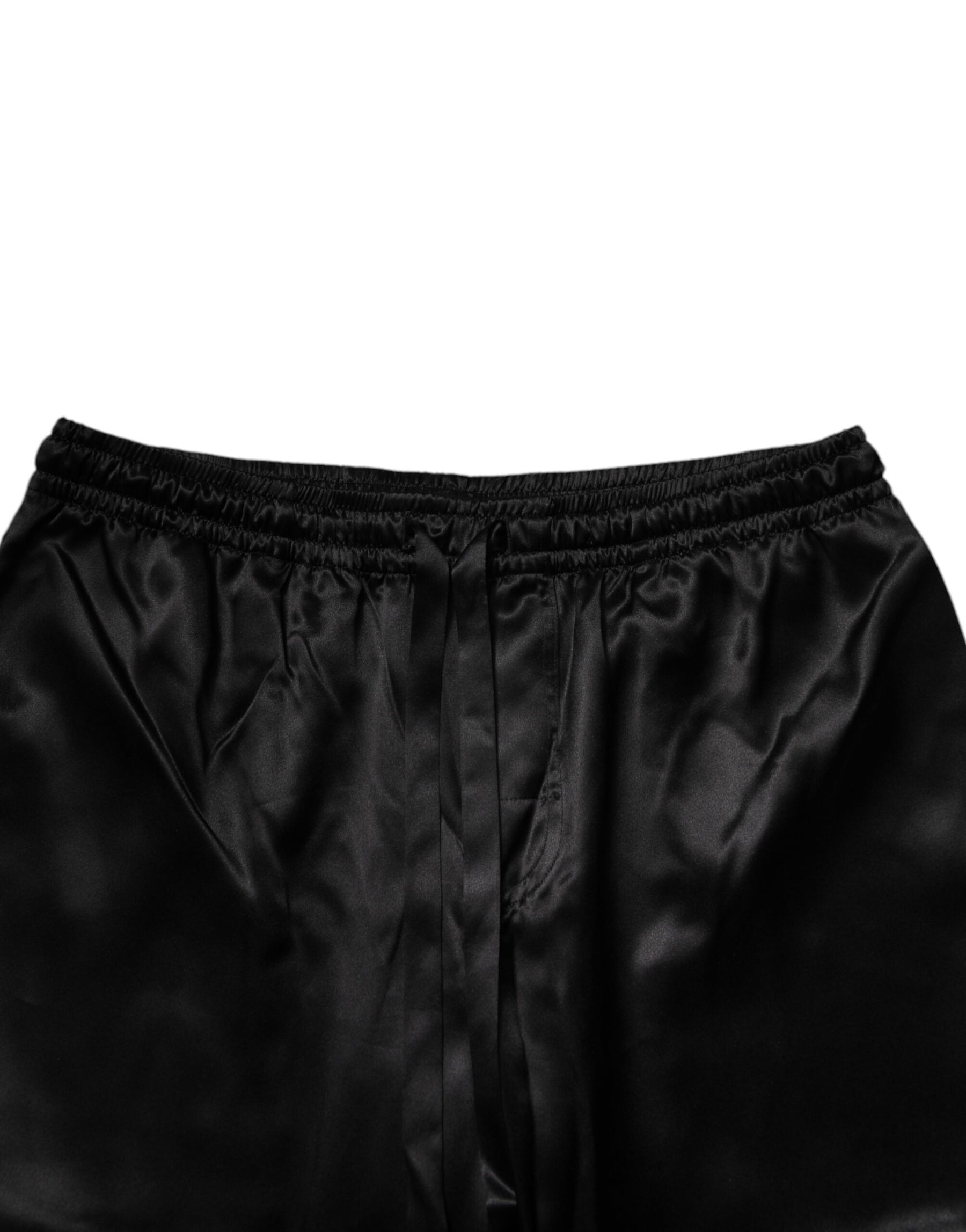Dolce & Gabbana Black Silk Shirt Pants Pajama Set Sleepwear | Regal Royce