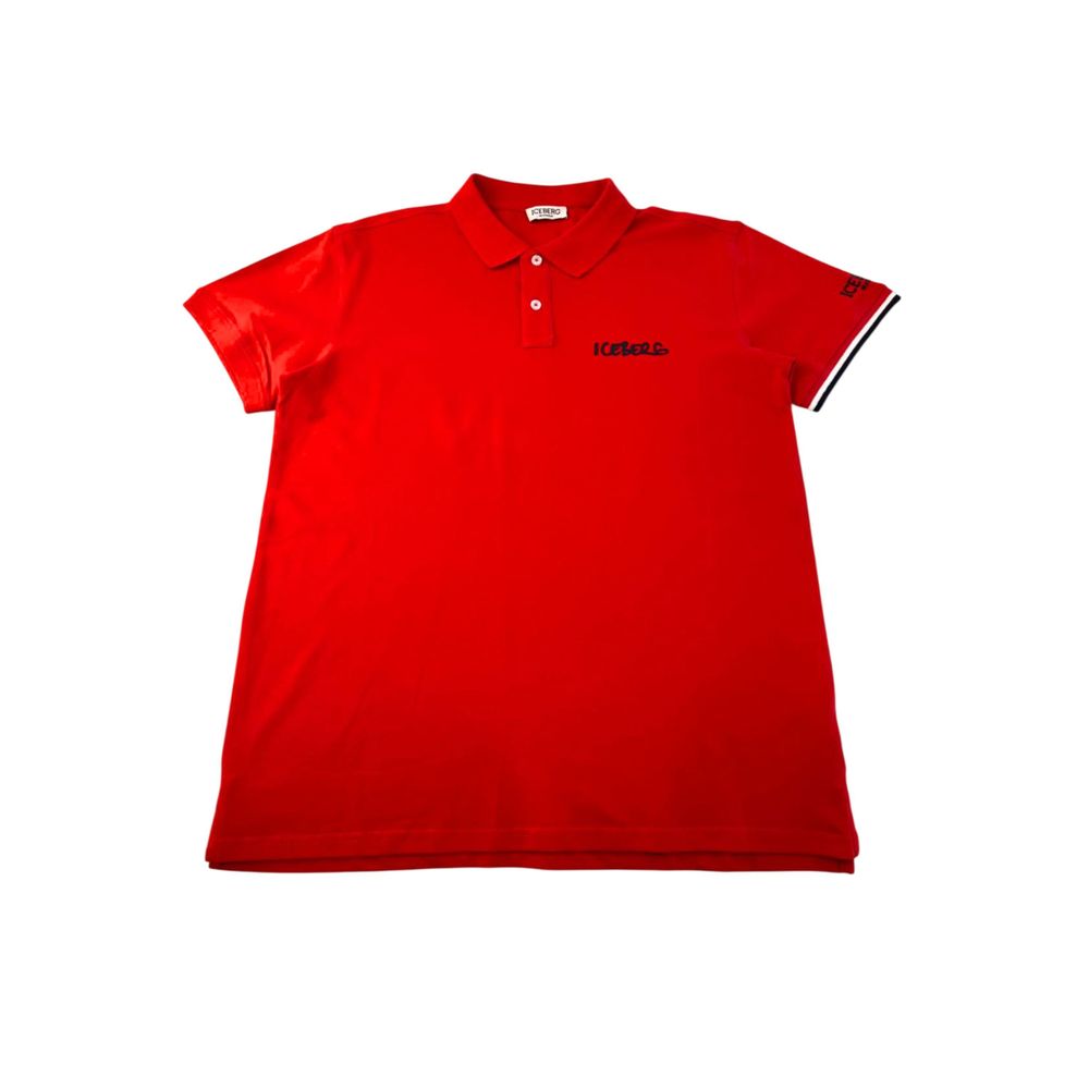 Iceberg Red Cotton Men Polo Shirt | Regal Royce