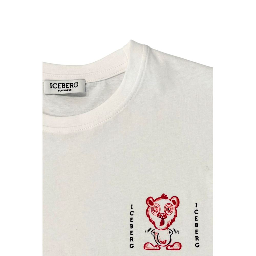 Iceberg White Cotton Men T-Shirt | Regal Royce