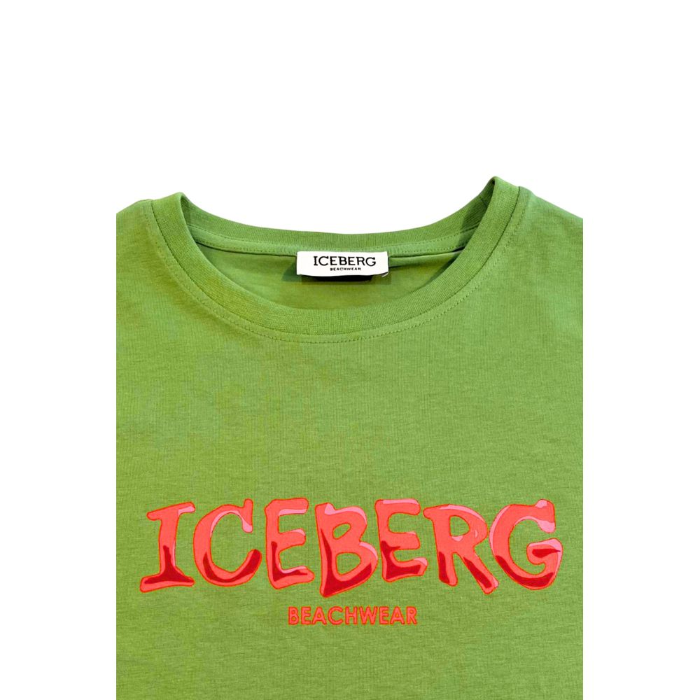 Iceberg Green Cotton Men T-Shirt | Regal Royce