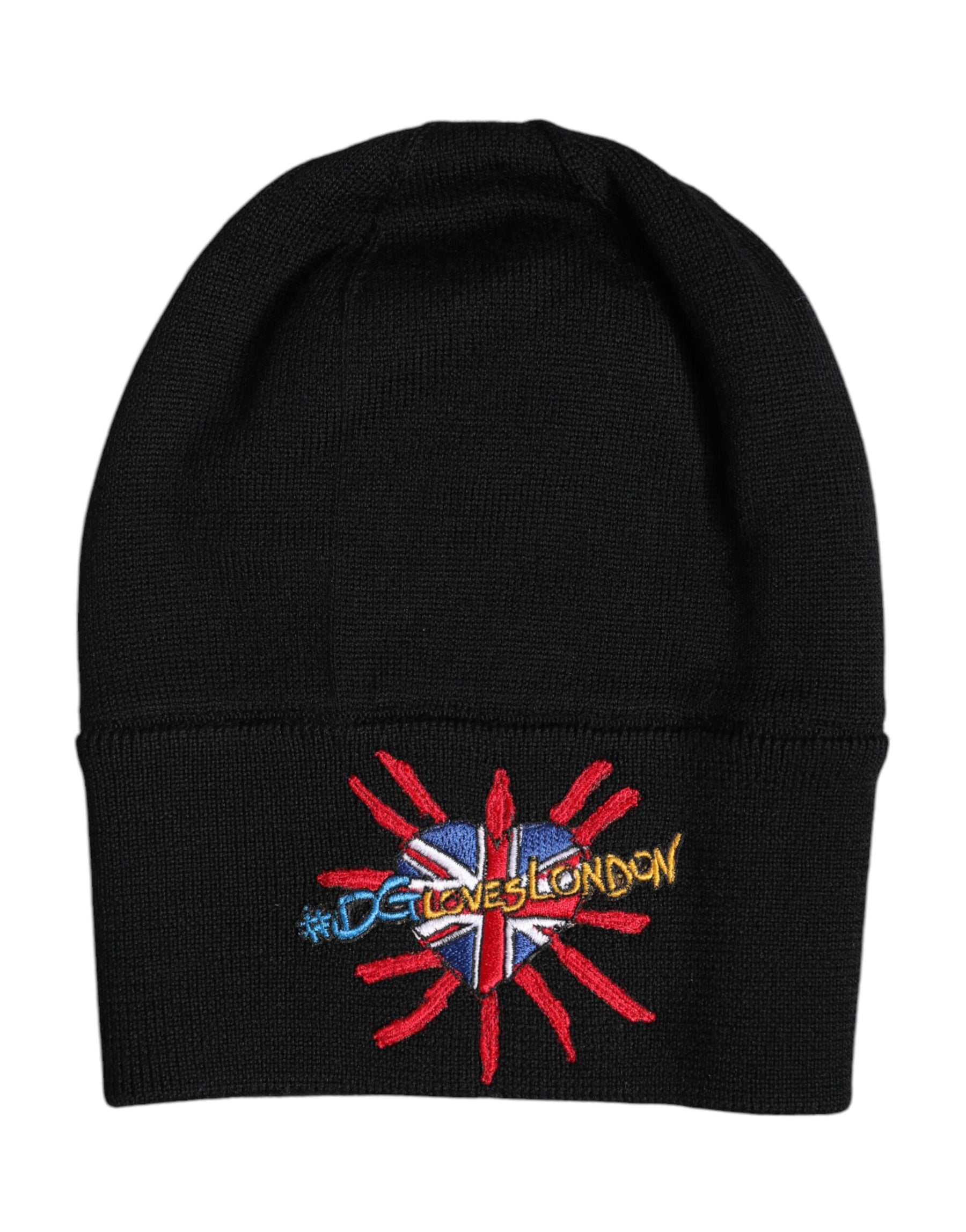 Dolce & Gabbana Black #DGLOVESLONDON Knitted Beanie Hat | Regal Royce