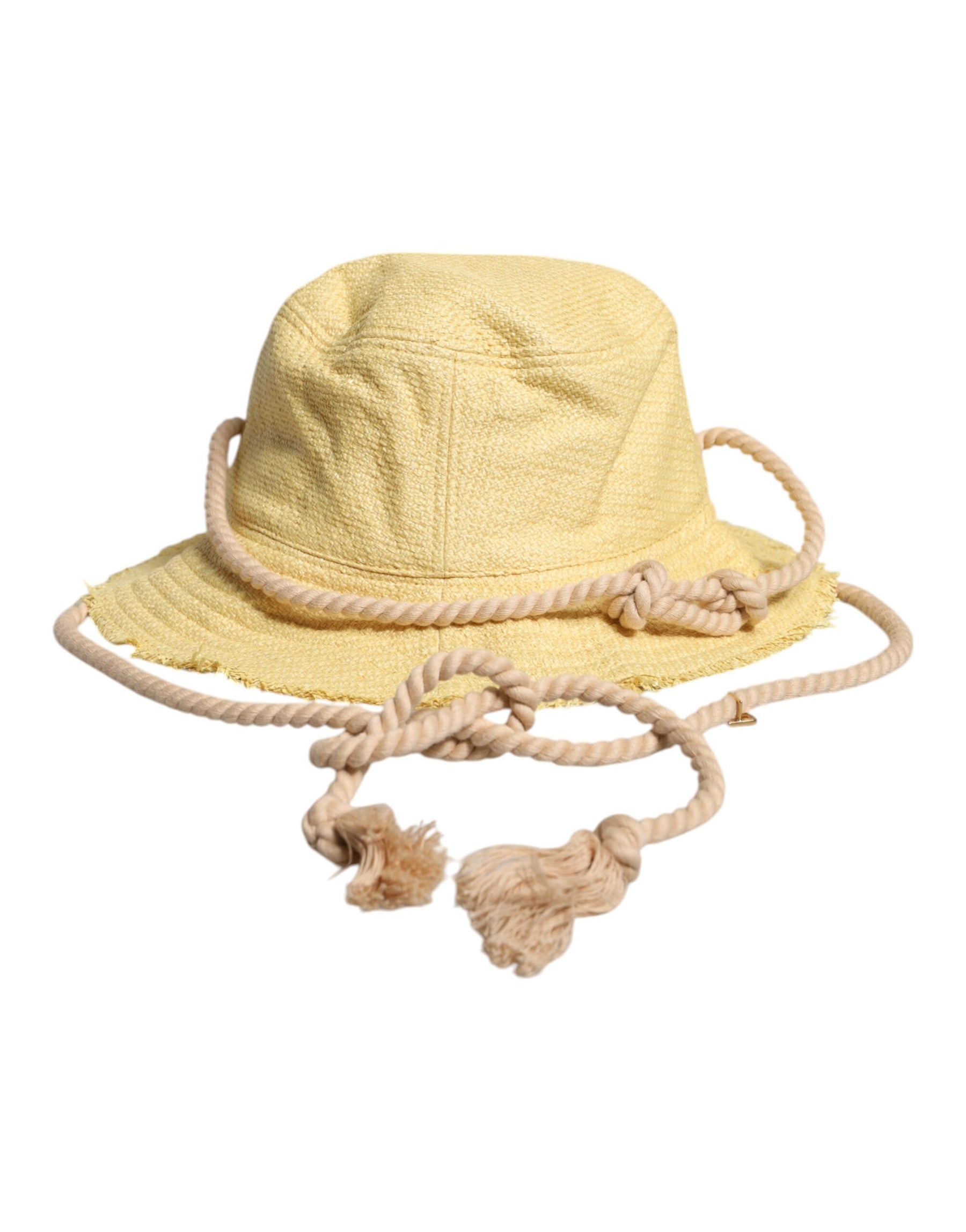 Dolce & Gabbana Yellow Cotton Wide Brim Bucket | Regal Royce