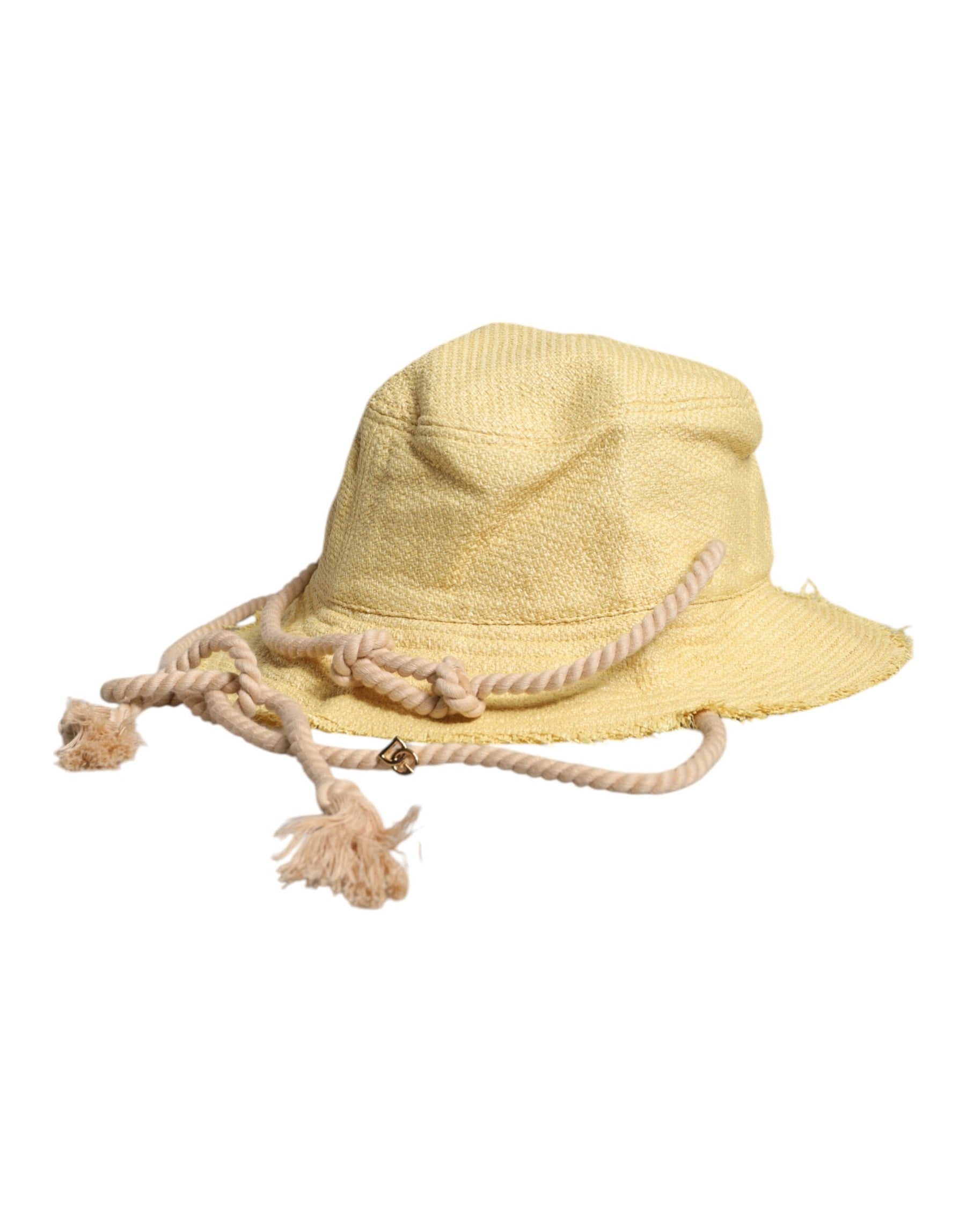 Dolce & Gabbana Yellow Cotton Wide Brim Bucket | Regal Royce