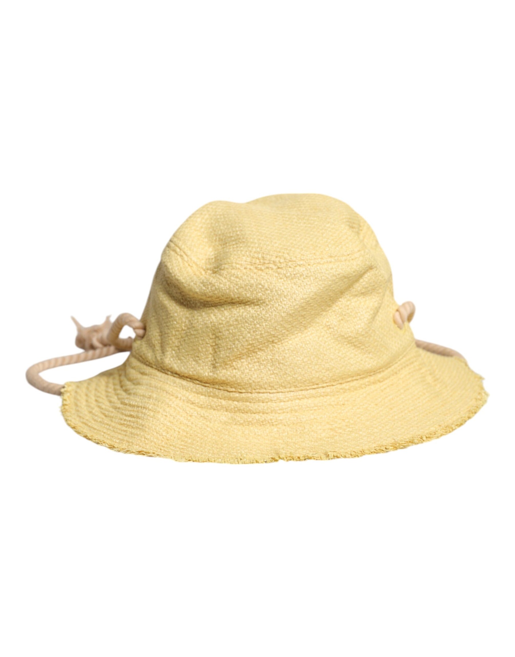 Dolce & Gabbana Yellow Cotton Wide Brim Bucket | Regal Royce