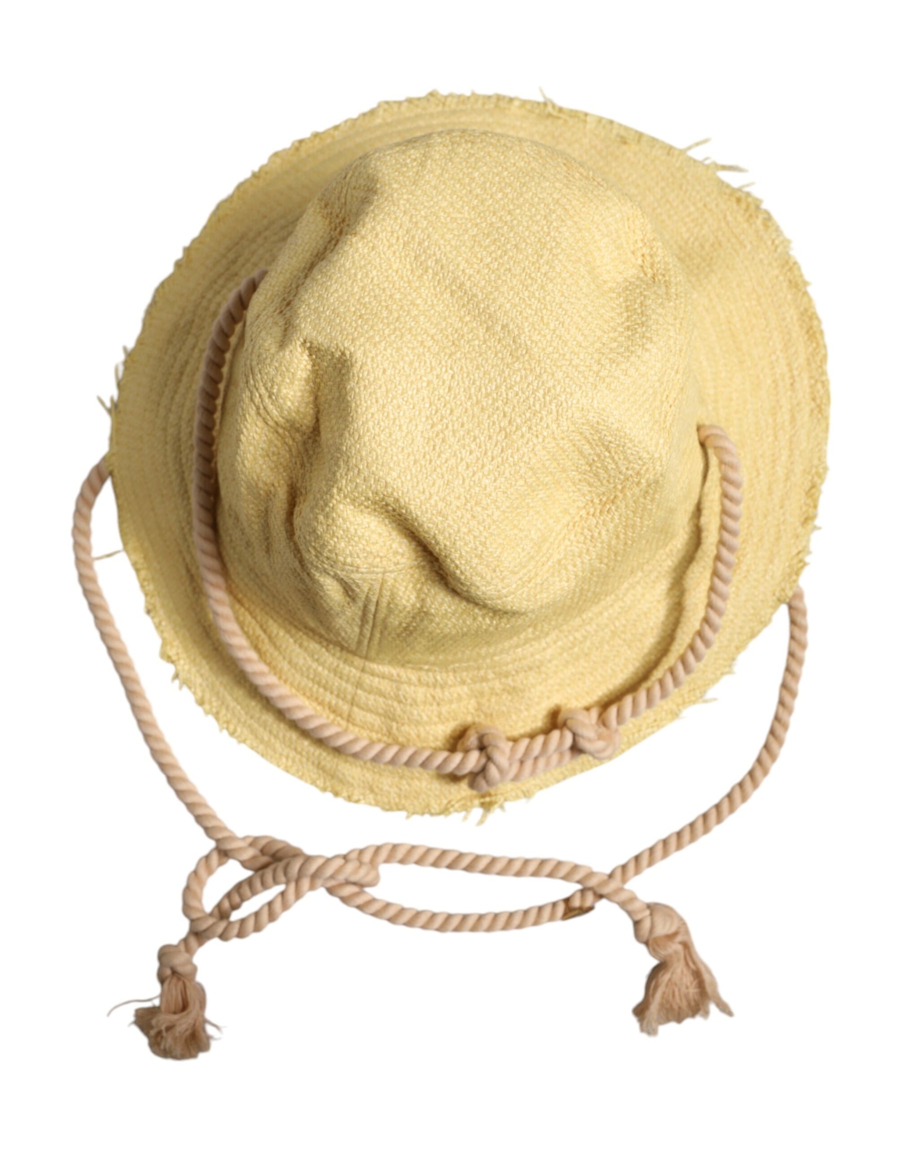 Dolce & Gabbana Yellow Cotton Wide Brim Bucket | Regal Royce