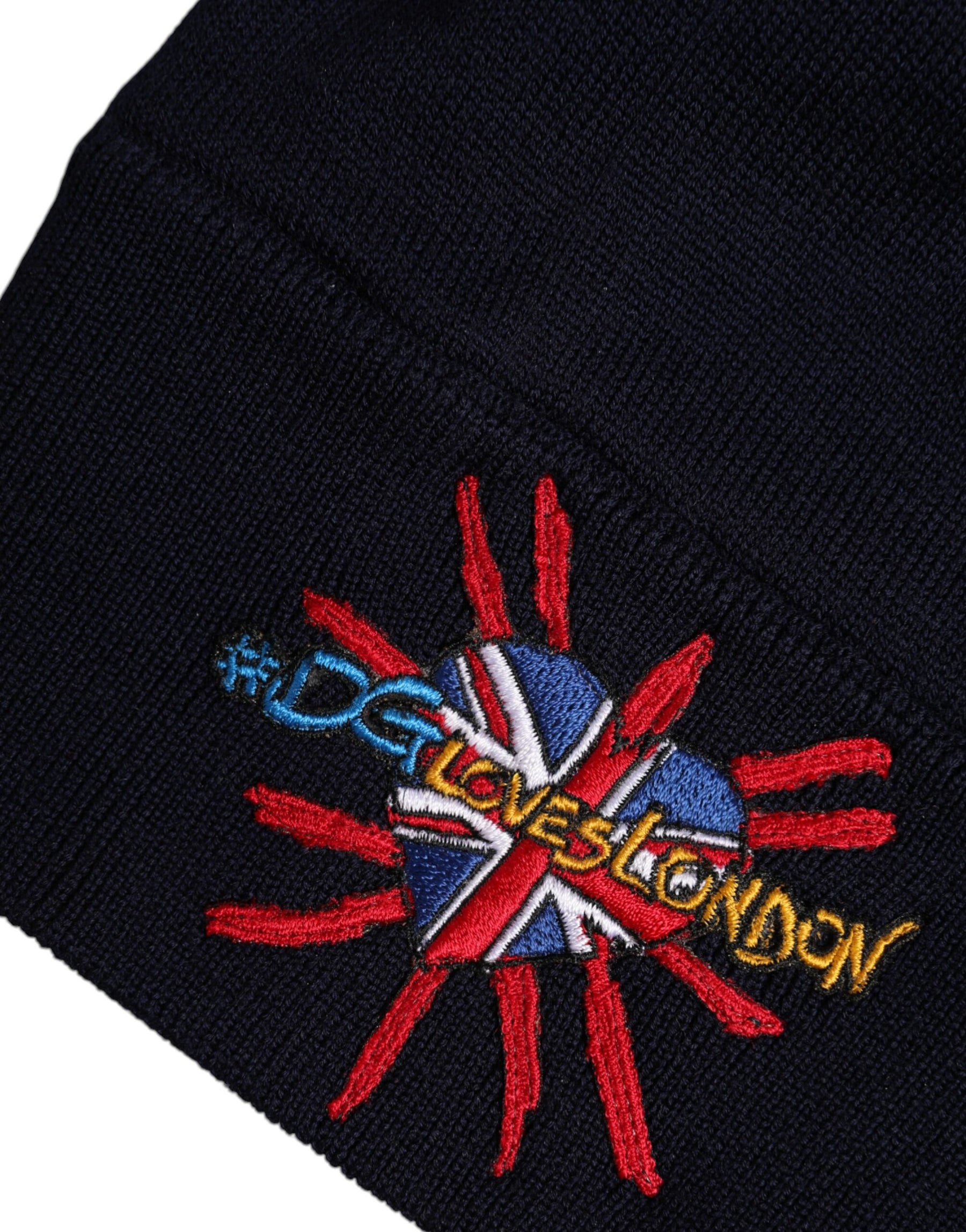 Dolce & Gabbana Black Wool #DGLovesLondon Winter Beanie Hat | Regal Royce