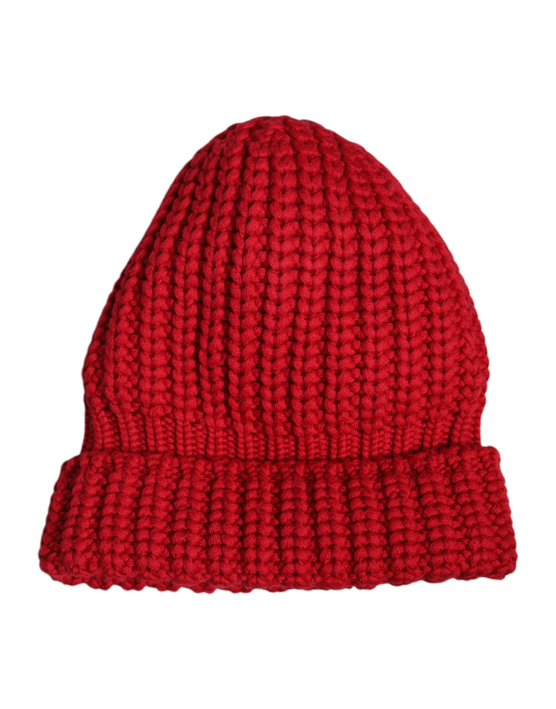 Dolce & Gabbana Red Solid Wool Knitted Winter Beanie Hat | Regal Royce