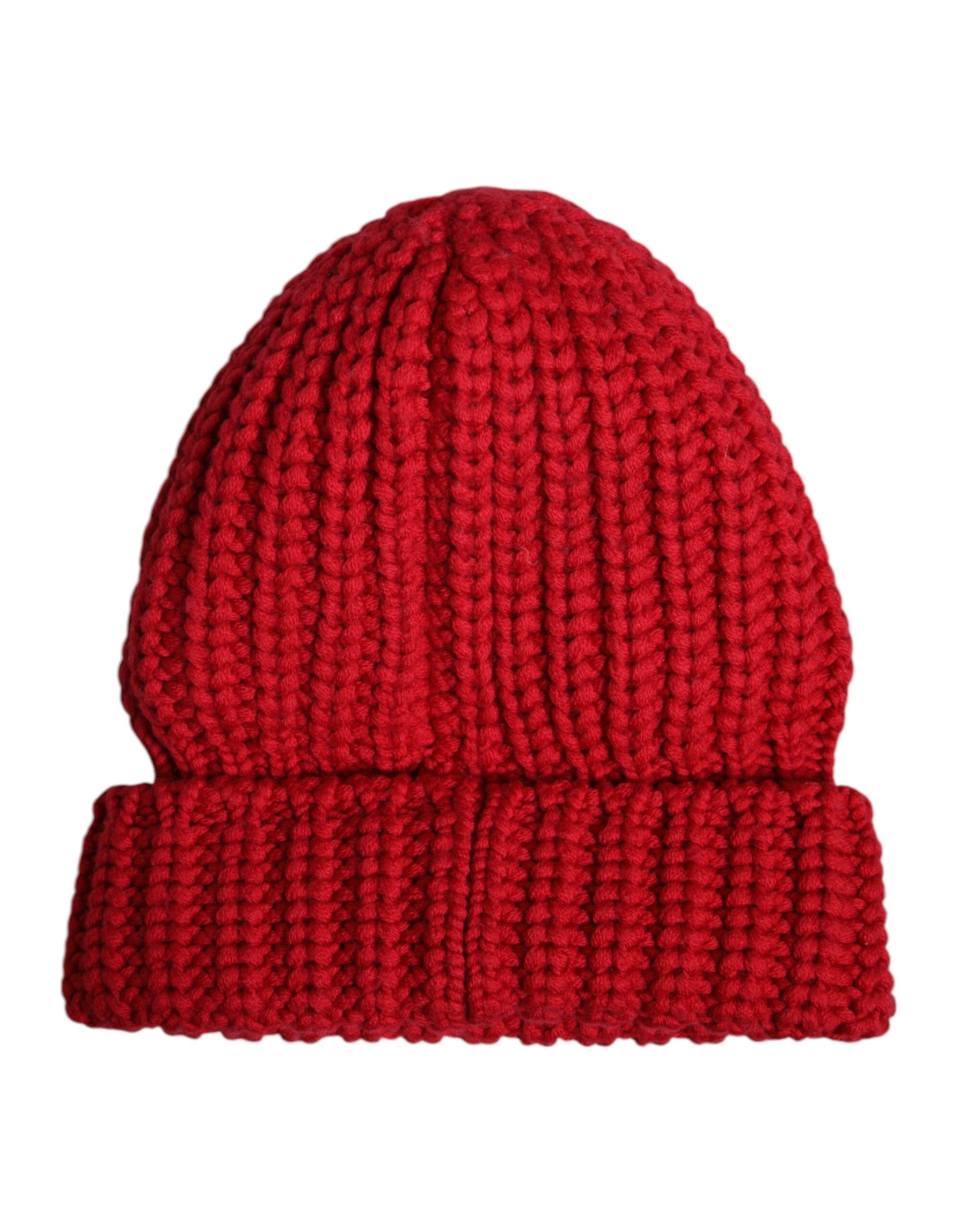 Dolce & Gabbana Red Solid Wool Knitted Winter Beanie Hat | Regal Royce
