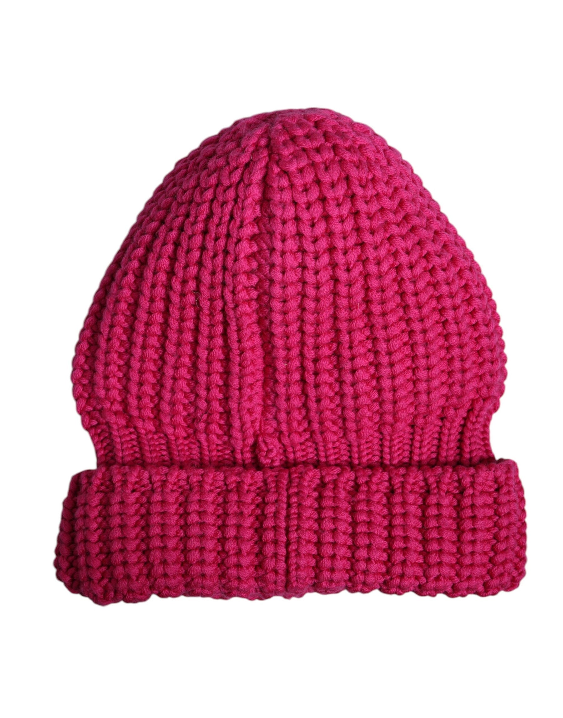 Dolce & Gabbana Pink Solid Wool Knitted Winter Beanie Hat | Regal Royce